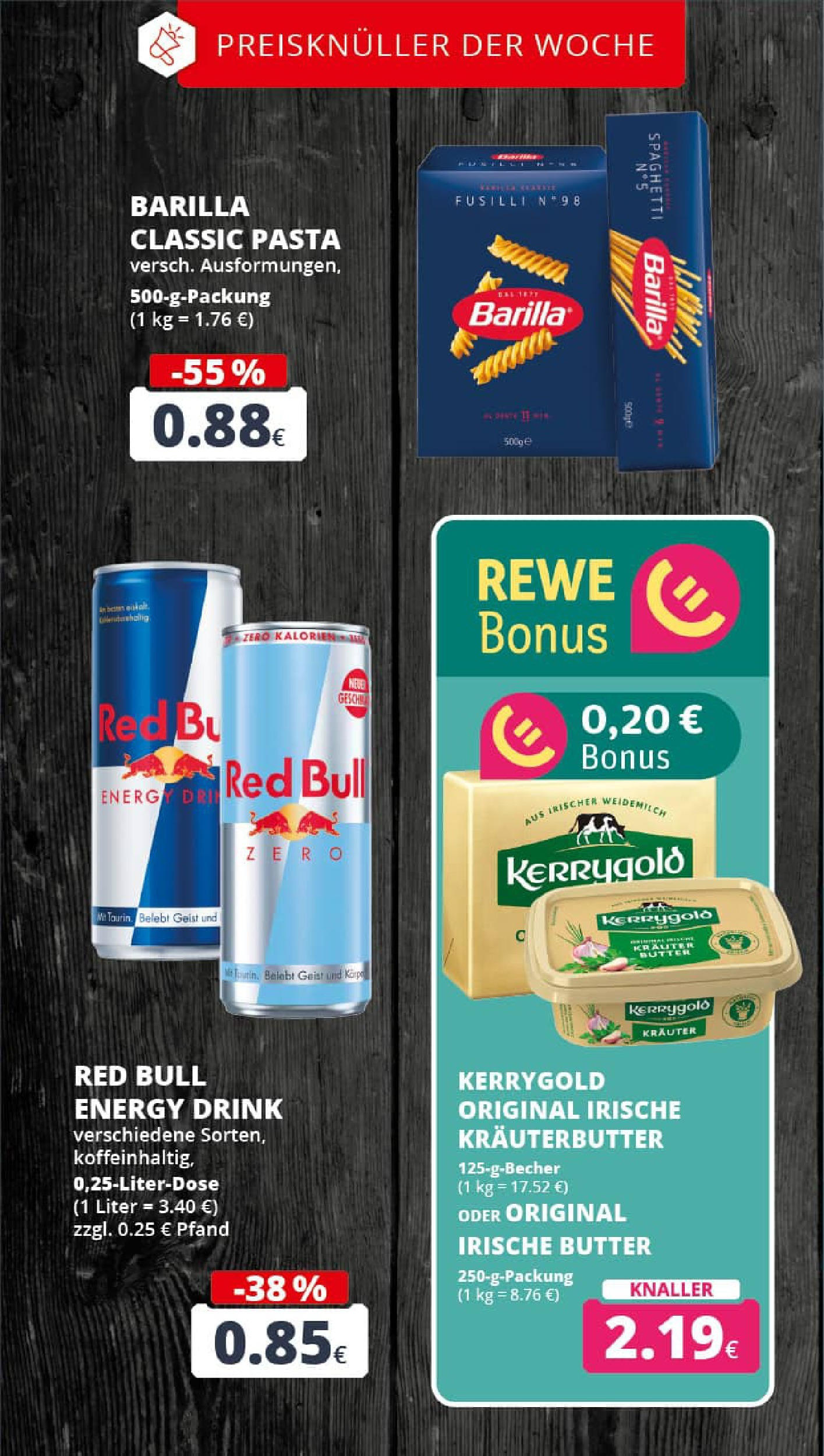 REWE Prospekt ab 21.09.2025 zum Blättern » Angebote | Seite: 4 | Produkte: Red bull, Energy, Barilla, Kräuterbutter REWE Prospekt ab 21.09.2025 zum Blättern » Angebote | Seite: 4 | Produkte: Red bull, Energy, Barilla, Kräuterbutter
