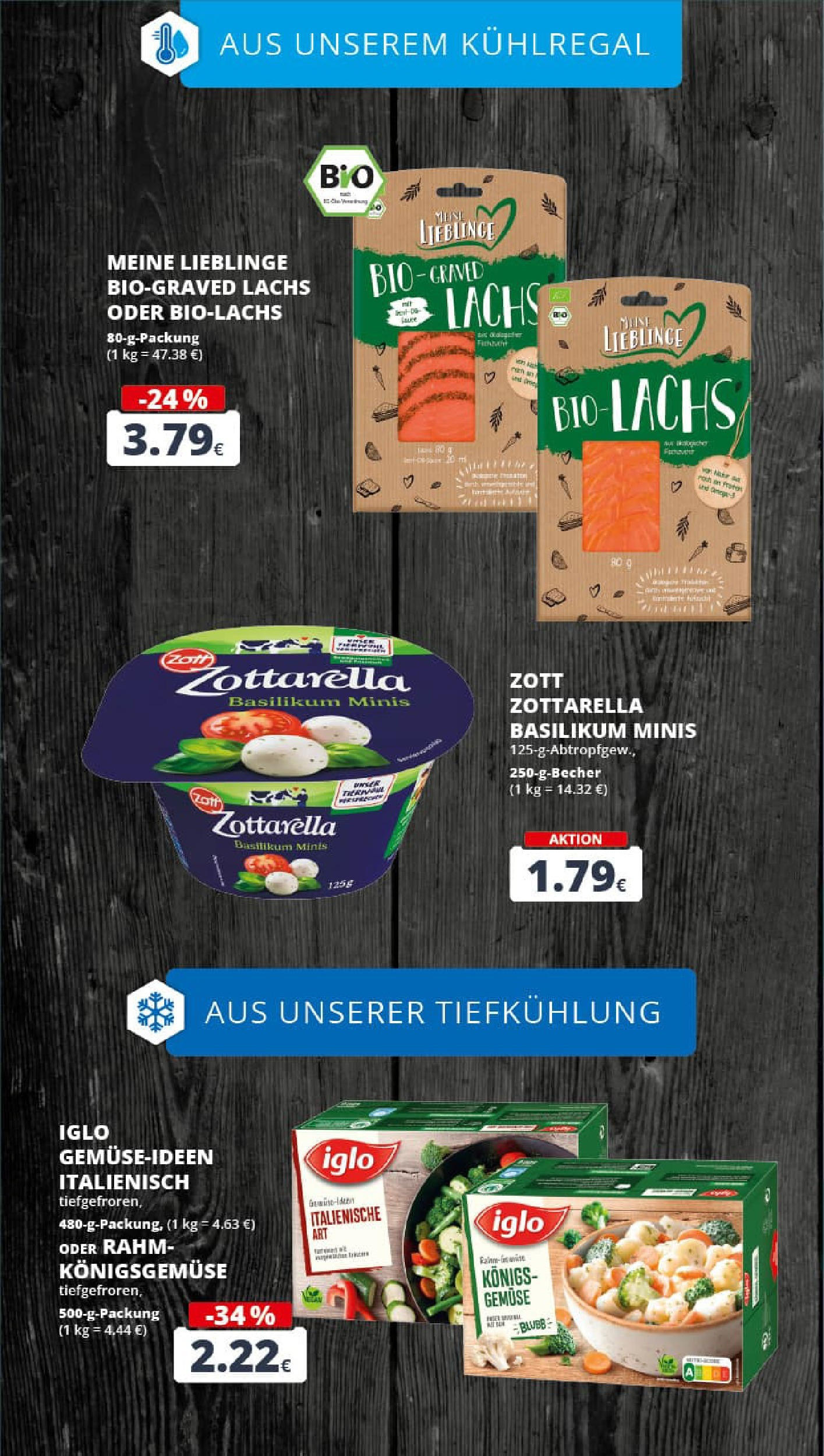REWE Prospekt ab 21.09.2025 zum Blättern » Angebote | Seite: 18 | Produkte: Mozzarella, Iglo, Lachs, Gemüse REWE Prospekt ab 21.09.2025 zum Blättern » Angebote | Seite: 18 | Produkte: Mozzarella, Iglo, Lachs, Gemüse