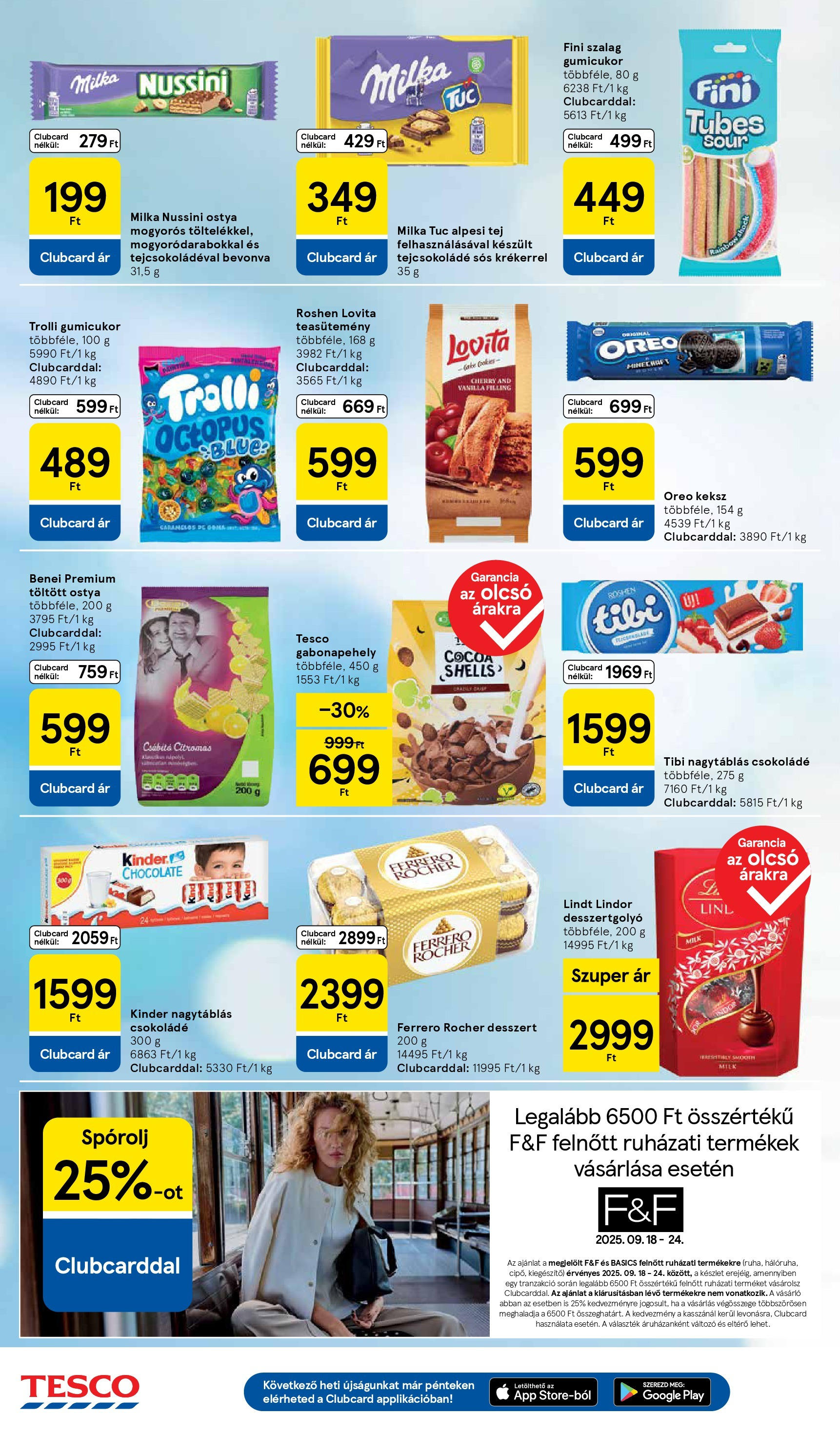 Tesco - Tesco újság érvényessége 2025.09.24-ig - 2025.09.17.-tól - online | Oldal: 22 | Termékek: Ferrero rocher, Tejcsokoládé, Tej, Csokoládé