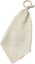 ALANA Kuscheltuch mit Holzring & Ringel-Muster, grün