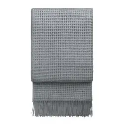 Стилно одеяло от вълна алпака - цвят светлосиво