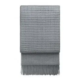 Стилно одеяло от вълна алпака - цвят светлосиво