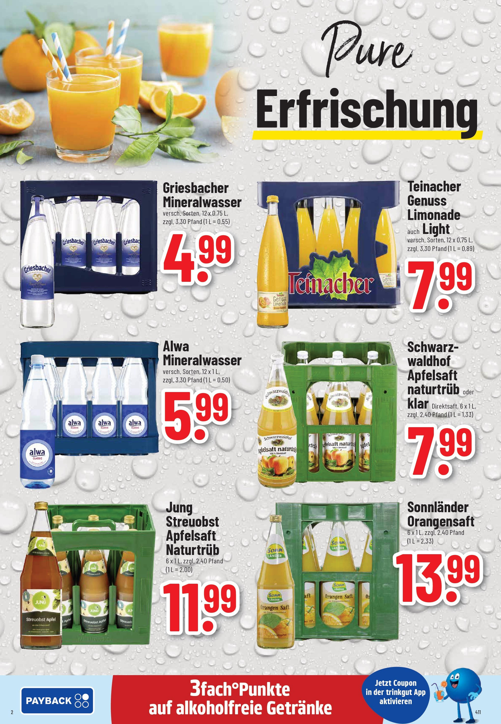 Trinkgut - trinkgut: Wochenangebote (ab 21.09.2025) » Angebote online | Seite: 2 | Produkte: Orangen, Limonade, Mineralwasser, Saft