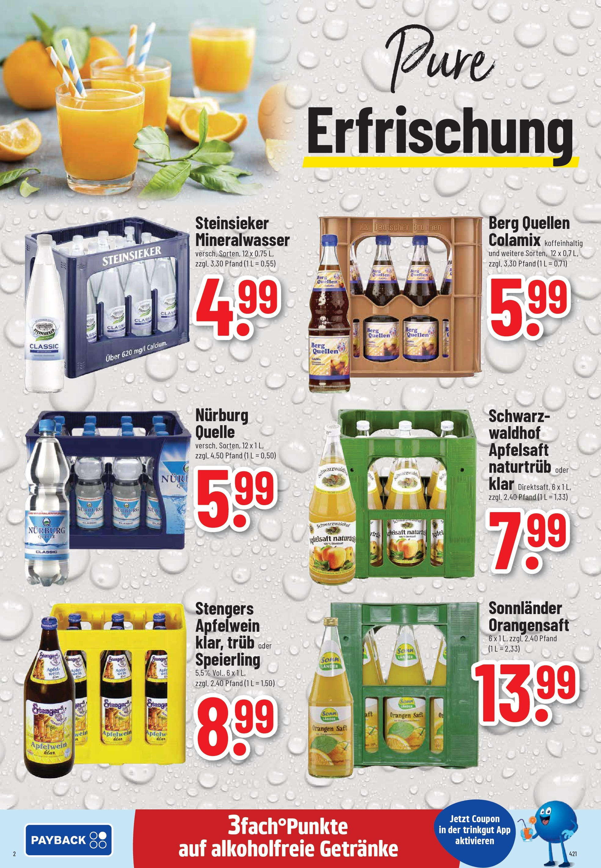 Trinkgut - trinkgut: Wochenangebote (ab 21.09.2025) » Angebote online | Seite: 2 | Produkte: Orangensaft, Mineralwasser, Saft, Wein