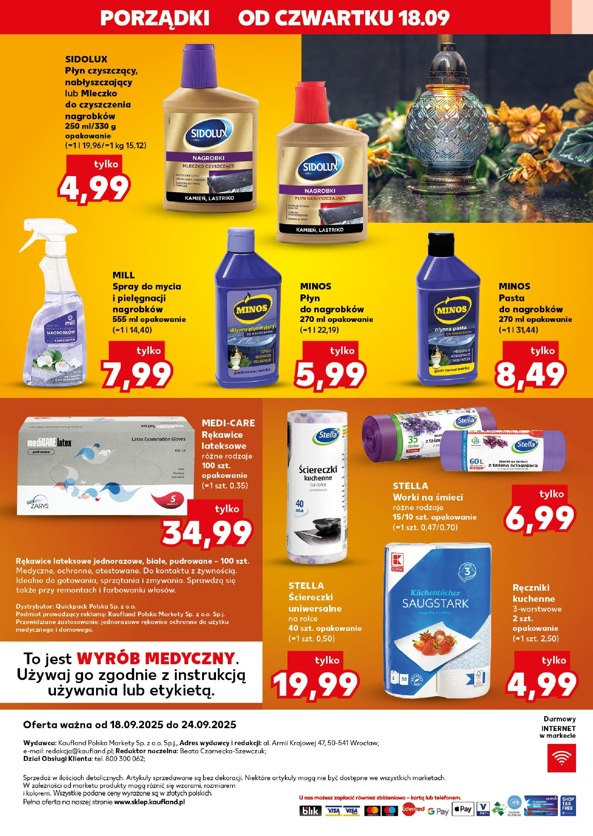 Kaufland gazetka - Znicze (18.09.2025) - od jutra | Strona: 20 | Produkty: Karta, Rękawice lateksowe Kaufland gazetka - Znicze od 18.09.2025 - od jutra PDF | Strona: 20 | Produkty: Karta, Rękawice lateksowe