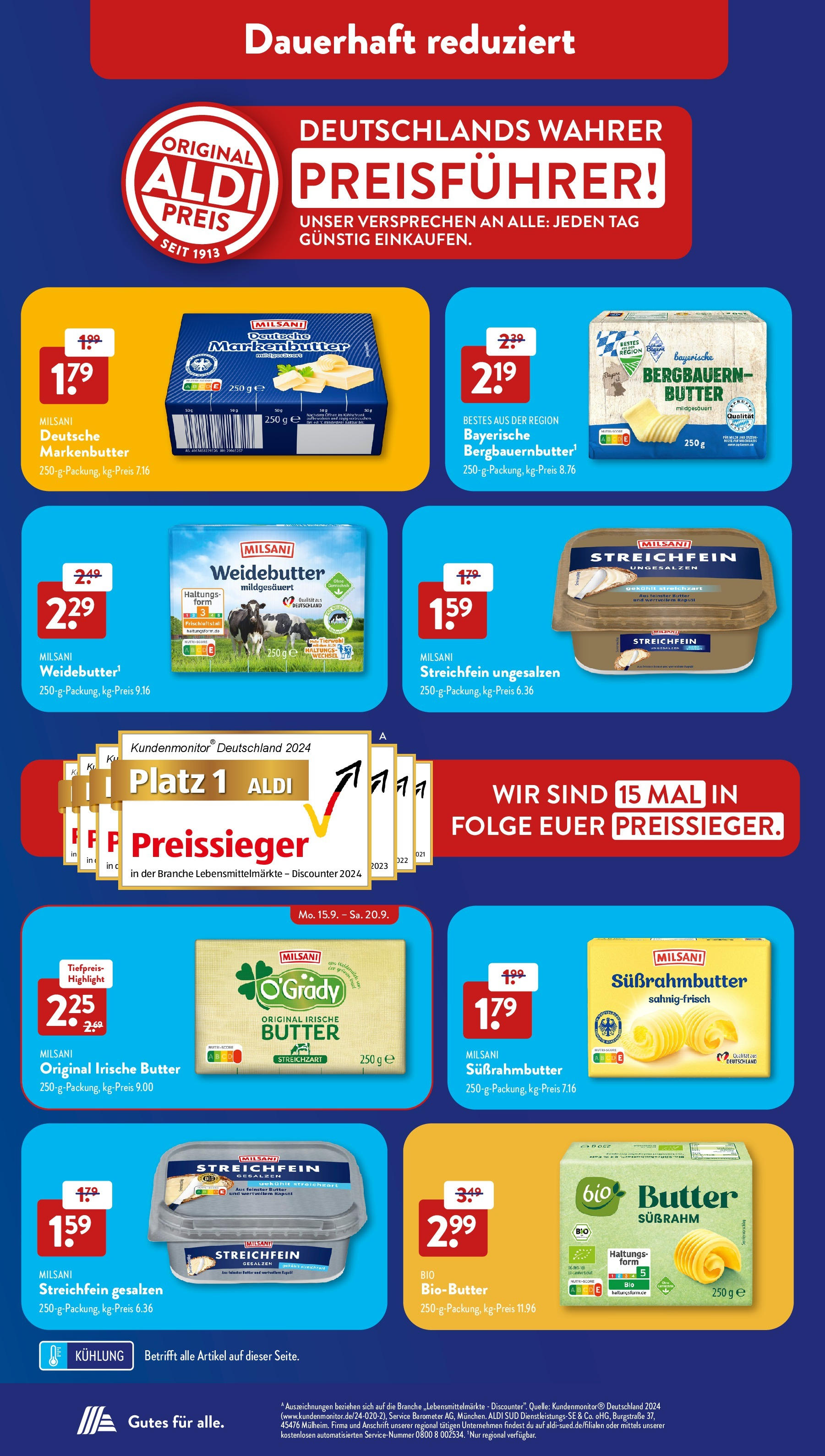 Aldi Süd - Aldi Süd: Wochenangebote (ab 14.09.2025) zum Blättern | Seite: 3 | Produkte: Butter