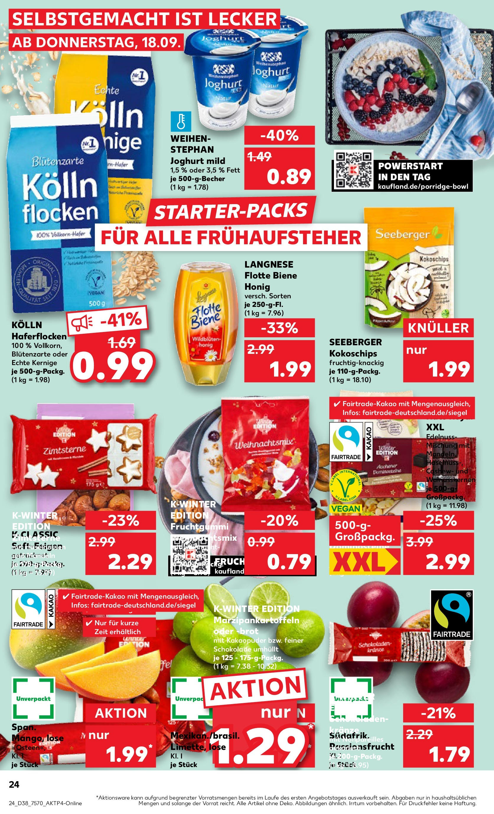 Prospekt Kaufland ab 21.09.2025 » Angebote Online zum Blättern | Seite: 24 | Produkte: Langnese, Joghurt, Mango, Flocken