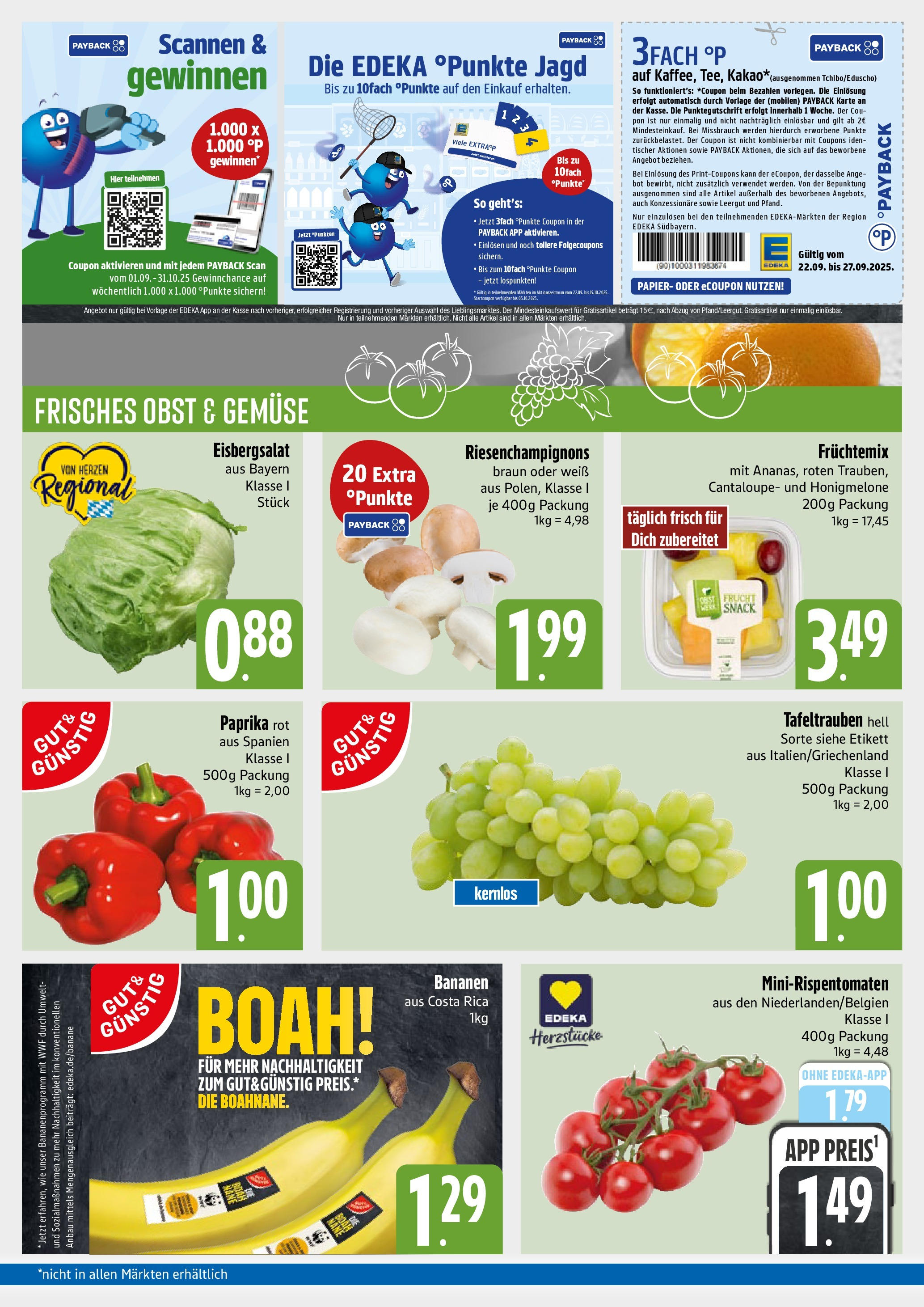 Entdecke - E xpress: Wochenangebote (ab 21.09.2025) zum Blättern | Seite: 3 | Produkte: Paprika rot, Eisbergsalat, Paprika, Obst
