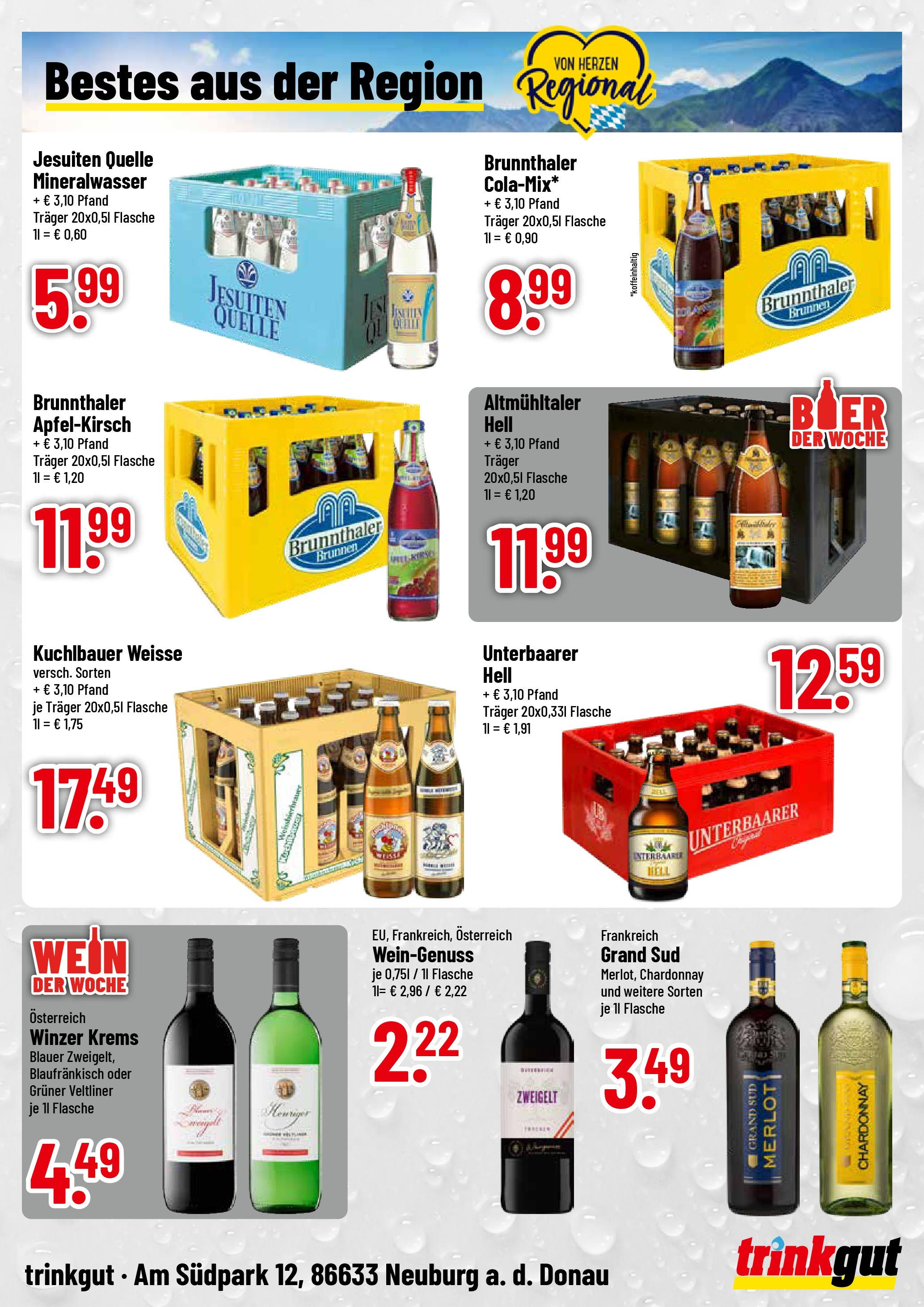 Trinkgut - trinkgut: Wochenangebote (ab 21.09.2025) » Angebote online | Seite: 4 | Produkte: Merlot, Mineralwasser, Grand sud, Wein