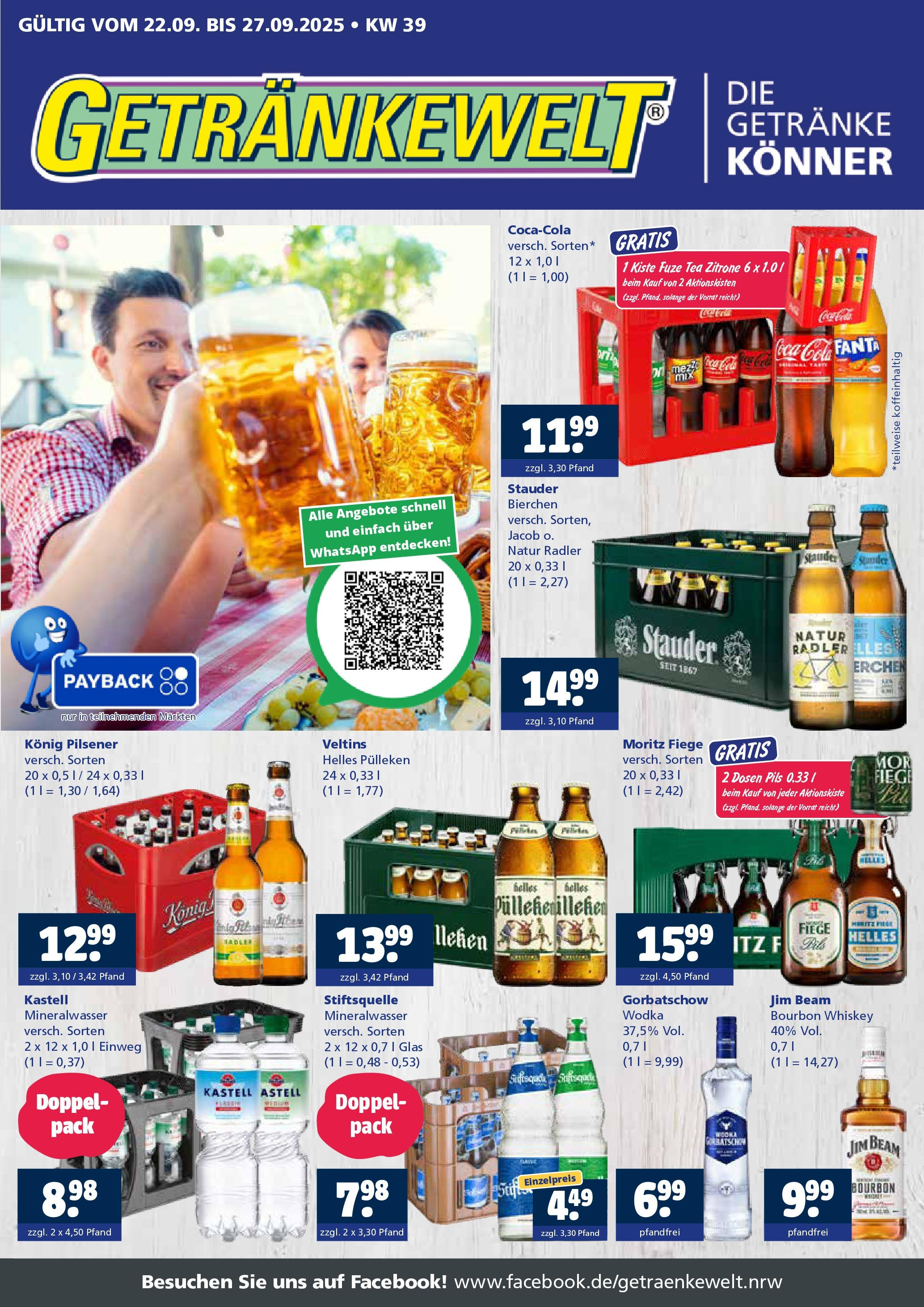 Entdecke - Getränkewelt HSE: Getränkeangebote (ab 21.09.2025) zum Blättern | Seite: 1 | Produkte: Hahnchen, Champignons, Pasta, Schafskase