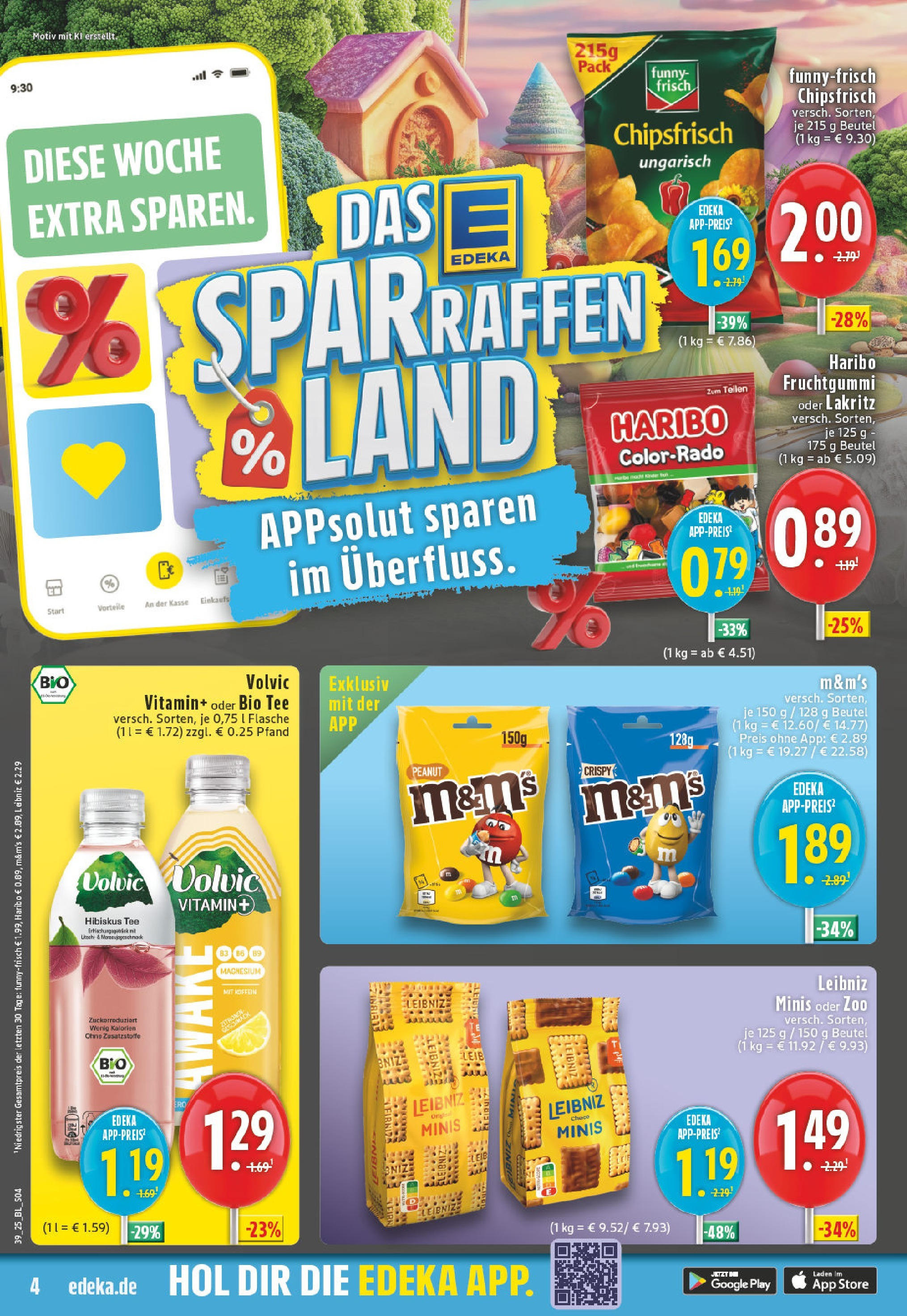 Edeka prospekt Leverkusen (ab 21.09.2025) » Angebote Online | Seite: 4 | Produkte: Funny frisch, M&M's, Tee, Chips Edeka prospekt Leverkusen (ab 21.09.2025) » Angebote Online | Seite: 4 | Produkte: Funny frisch, M&M's, Tee, Chips