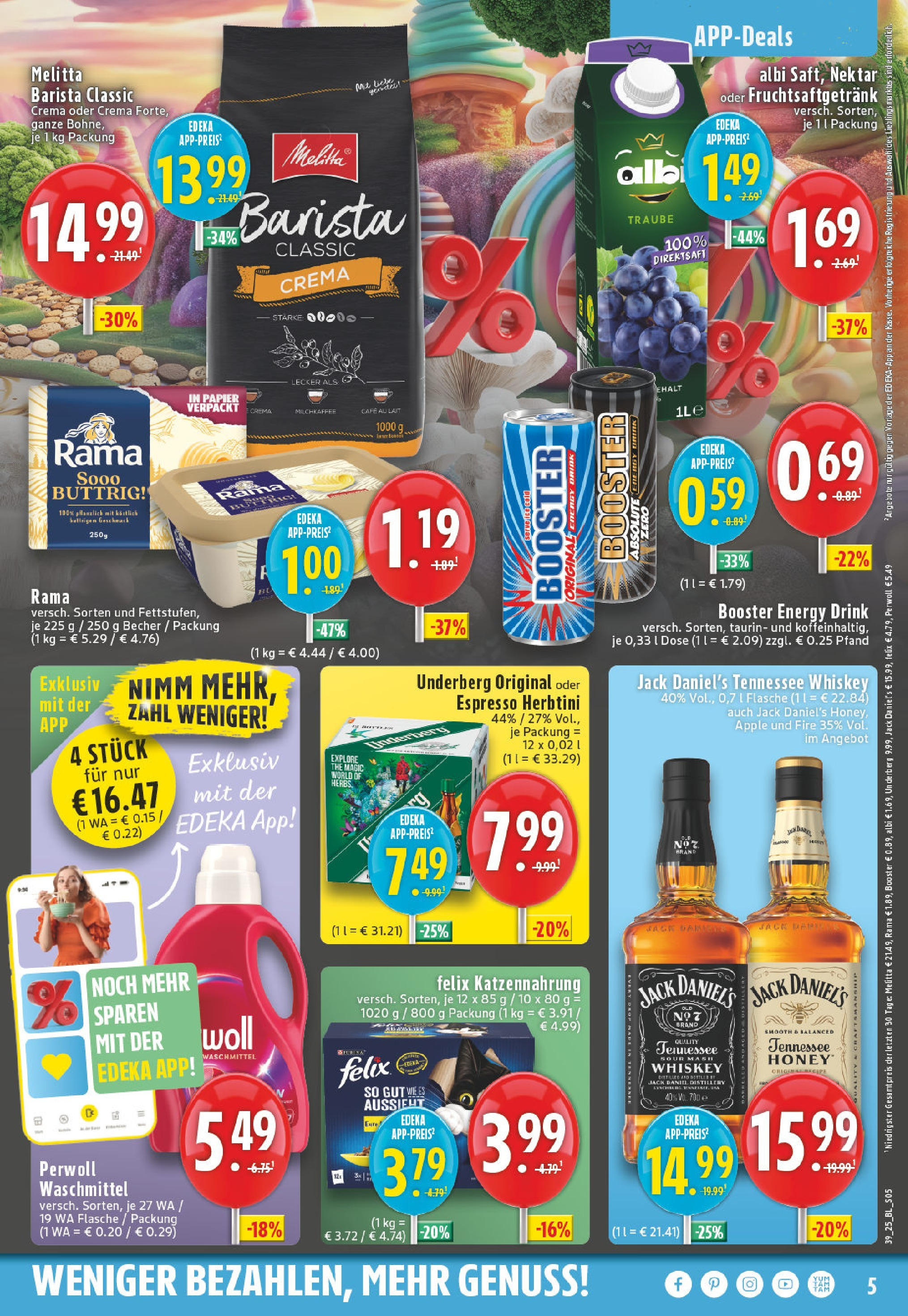 Edeka prospekt Leverkusen (ab 21.09.2025) » Angebote Online | Seite: 5 | Produkte: Rama, Energy, Apple, Waschmittel Edeka prospekt Leverkusen (ab 21.09.2025) » Angebote Online | Seite: 5 | Produkte: Rama, Energy, Apple, Waschmittel
