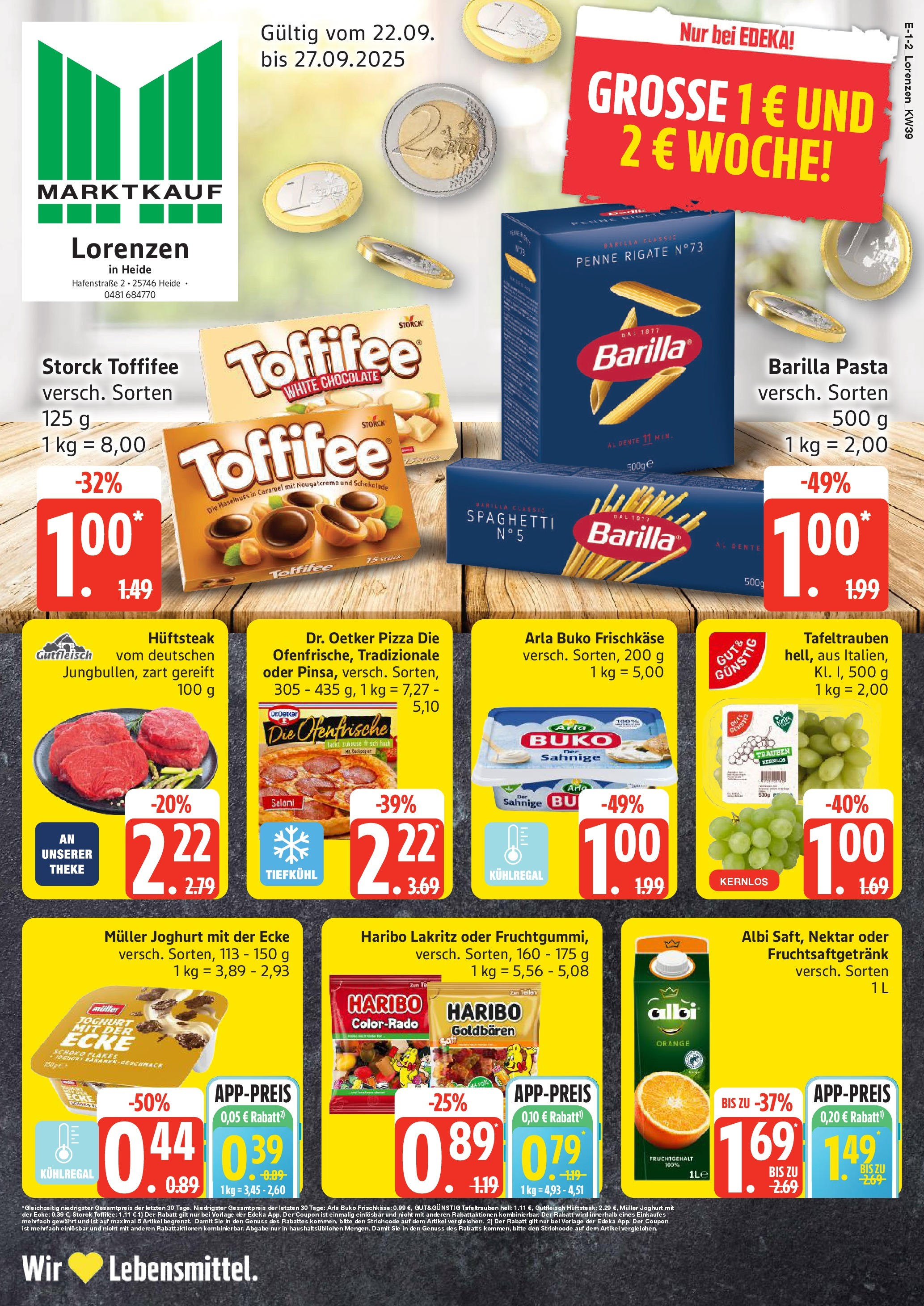 Marktkauf - Marktkauf: Wochenangebote (ab 21.09.2025) » Angebote ab Montag | Seite: 1 | Produkte: Barilla, Ofenfrische, Toffifee, Pizza Marktkauf - Marktkauf: Wochenangebote (ab 21.09.2025) » Angebote online | Seite: 1 | Produkte: Barilla, Ofenfrische, Toffifee, Pizza