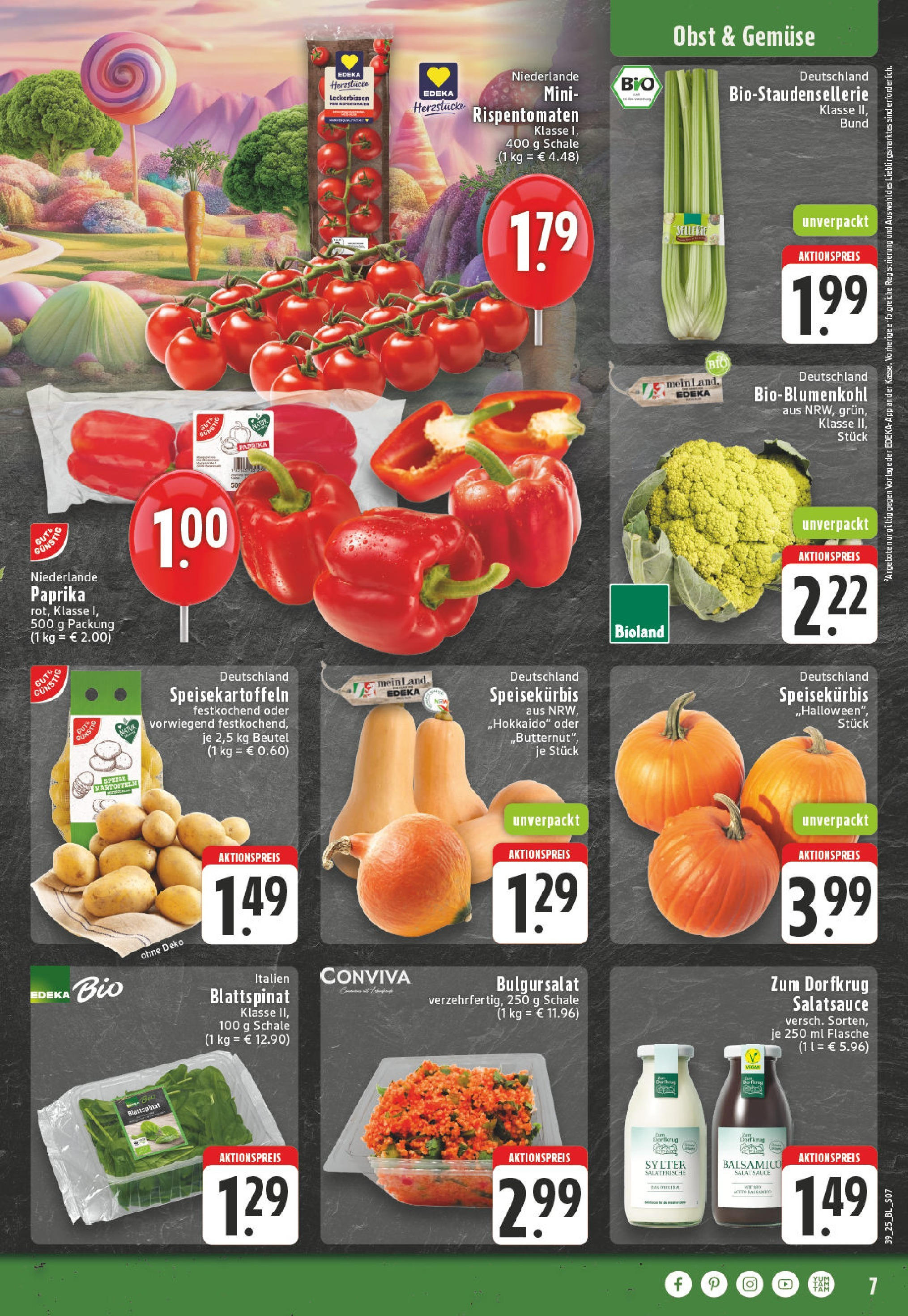 Edeka prospekt Leverkusen (ab 21.09.2025) » Angebote Online | Seite: 7 | Produkte: Dressing, Gemüse, Paprika, Obst Edeka prospekt Leverkusen (ab 21.09.2025) » Angebote Online | Seite: 7 | Produkte: Dressing, Gemüse, Paprika, Obst