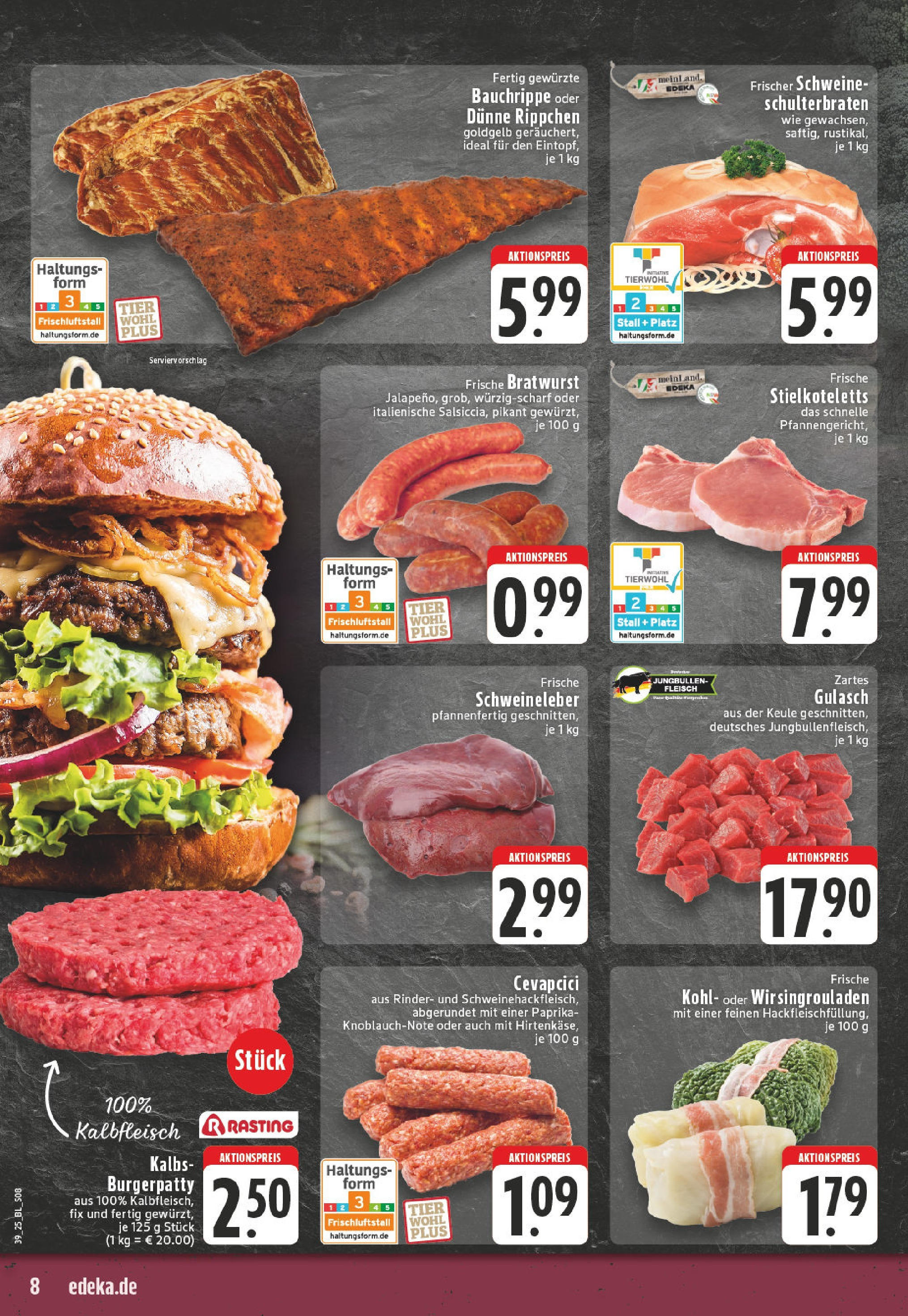 Edeka prospekt Leverkusen (ab 21.09.2025) » Angebote Online | Seite: 8 | Produkte: Bratwurst, Cevapcici, Paprika, Gulasch Edeka prospekt Leverkusen (ab 21.09.2025) » Angebote Online | Seite: 8 | Produkte: Bratwurst, Cevapcici, Paprika, Gulasch