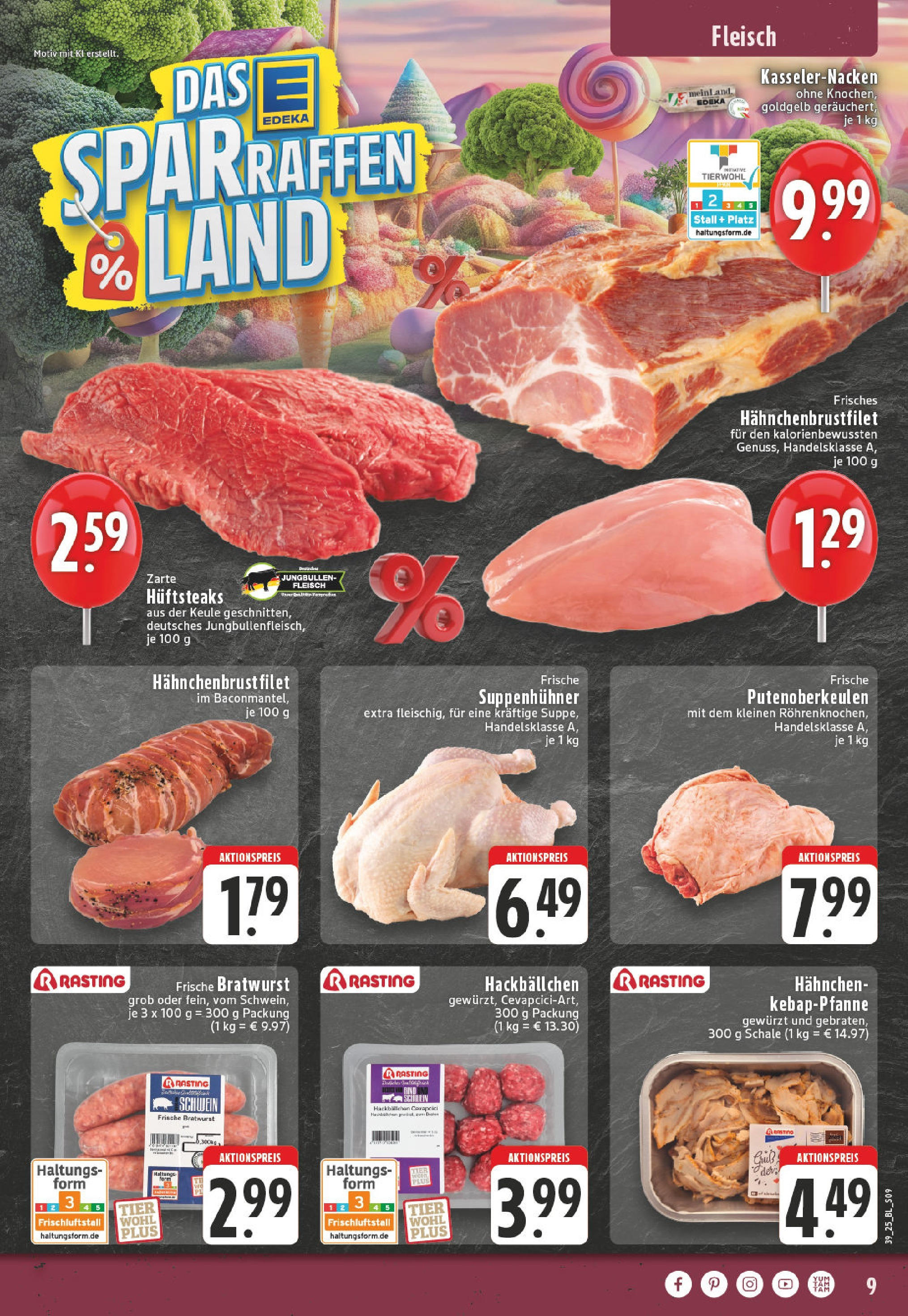 Edeka prospekt Leverkusen (ab 21.09.2025) » Angebote Online | Seite: 9 | Produkte: Hahnchen, Bratwurst, Cevapcici, Fleisch Edeka prospekt Leverkusen (ab 21.09.2025) » Angebote Online | Seite: 9 | Produkte: Hahnchen, Bratwurst, Cevapcici, Fleisch