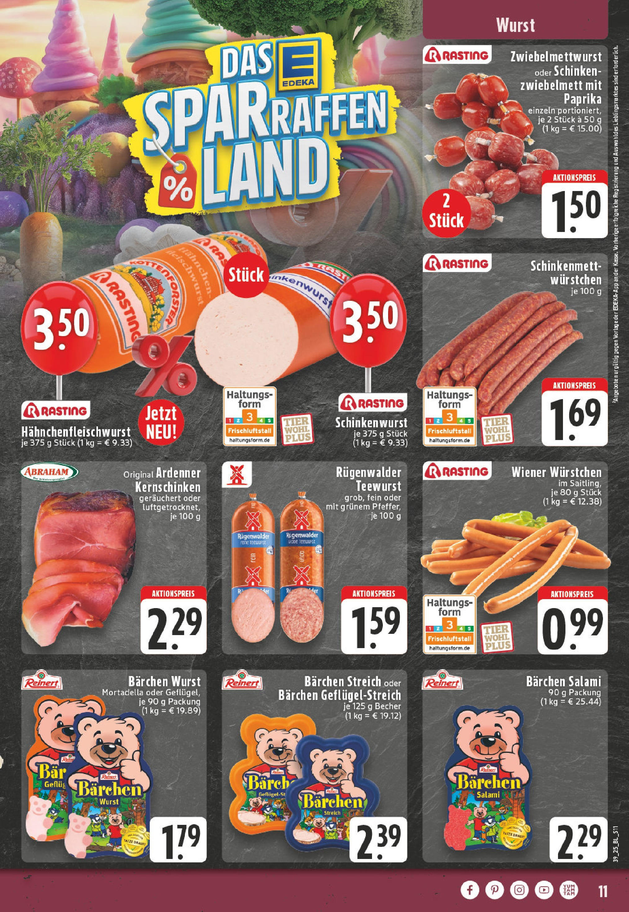 Edeka prospekt Leverkusen (ab 21.09.2025) » Angebote Online | Seite: 11 | Produkte: Hahnchen, Wiener wurstchen, Paprika, Salami Edeka prospekt Leverkusen (ab 21.09.2025) » Angebote Online | Seite: 11 | Produkte: Hahnchen, Wiener wurstchen, Paprika, Salami