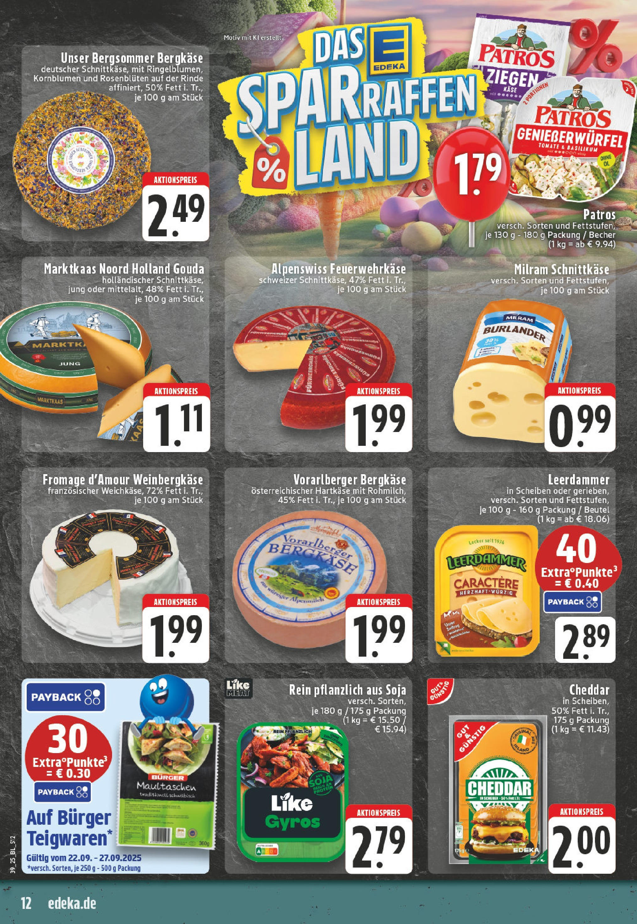 Edeka prospekt Leverkusen (ab 21.09.2025) » Angebote Online | Seite: 12 | Produkte: Gouda, Leerdammer, Gyros, Pasta Edeka prospekt Leverkusen (ab 21.09.2025) » Angebote Online | Seite: 12 | Produkte: Gouda, Leerdammer, Gyros, Pasta