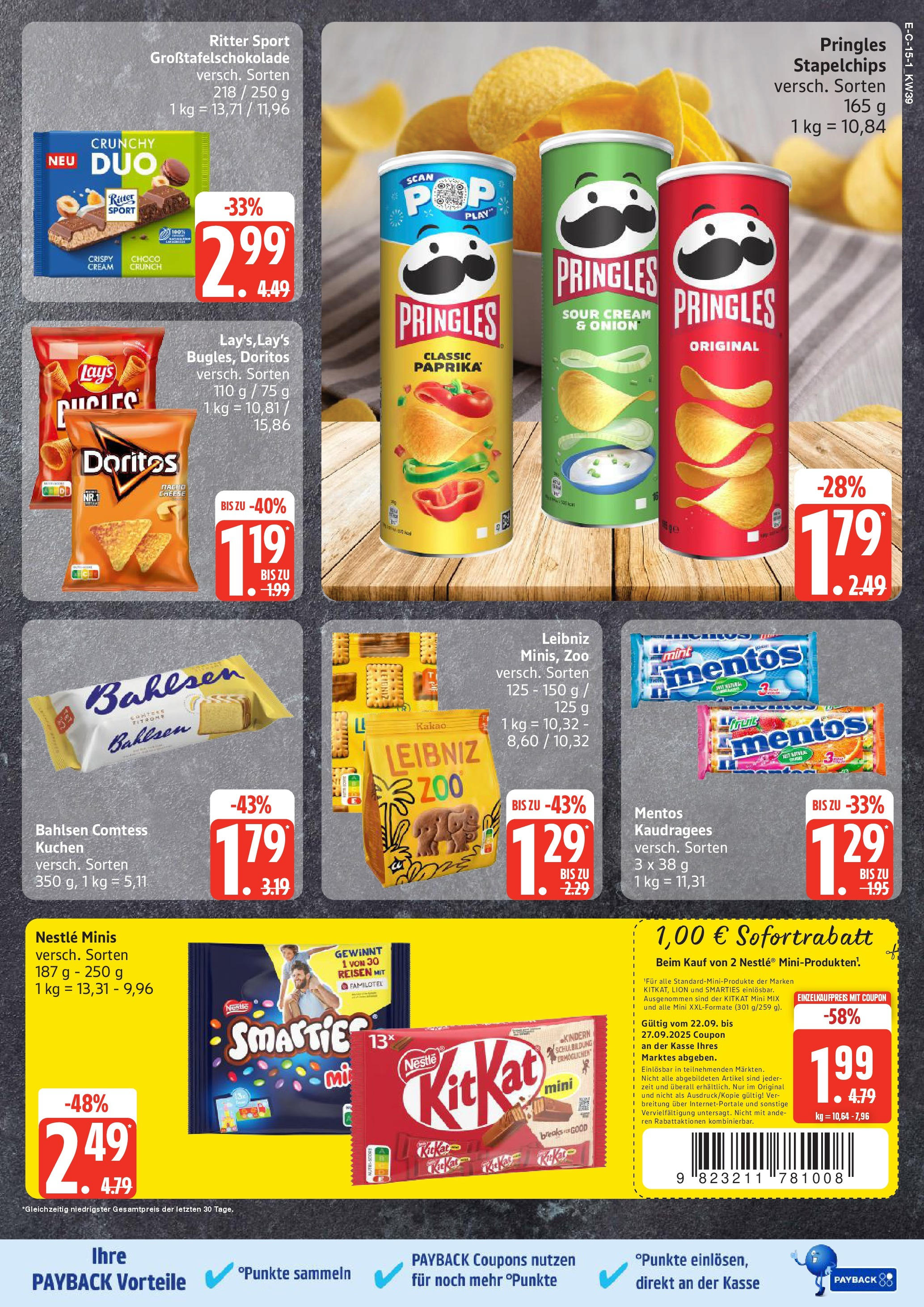 Marktkauf - Marktkauf: Wochenangebote (ab 21.09.2025) » Angebote ab Montag | Seite: 15 | Produkte: Ritter sport, Smarties, Pringles, Kuchen Marktkauf - Marktkauf: Wochenangebote (ab 21.09.2025) » Angebote online | Seite: 15 | Produkte: Ritter sport, Smarties, Pringles, Kuchen
