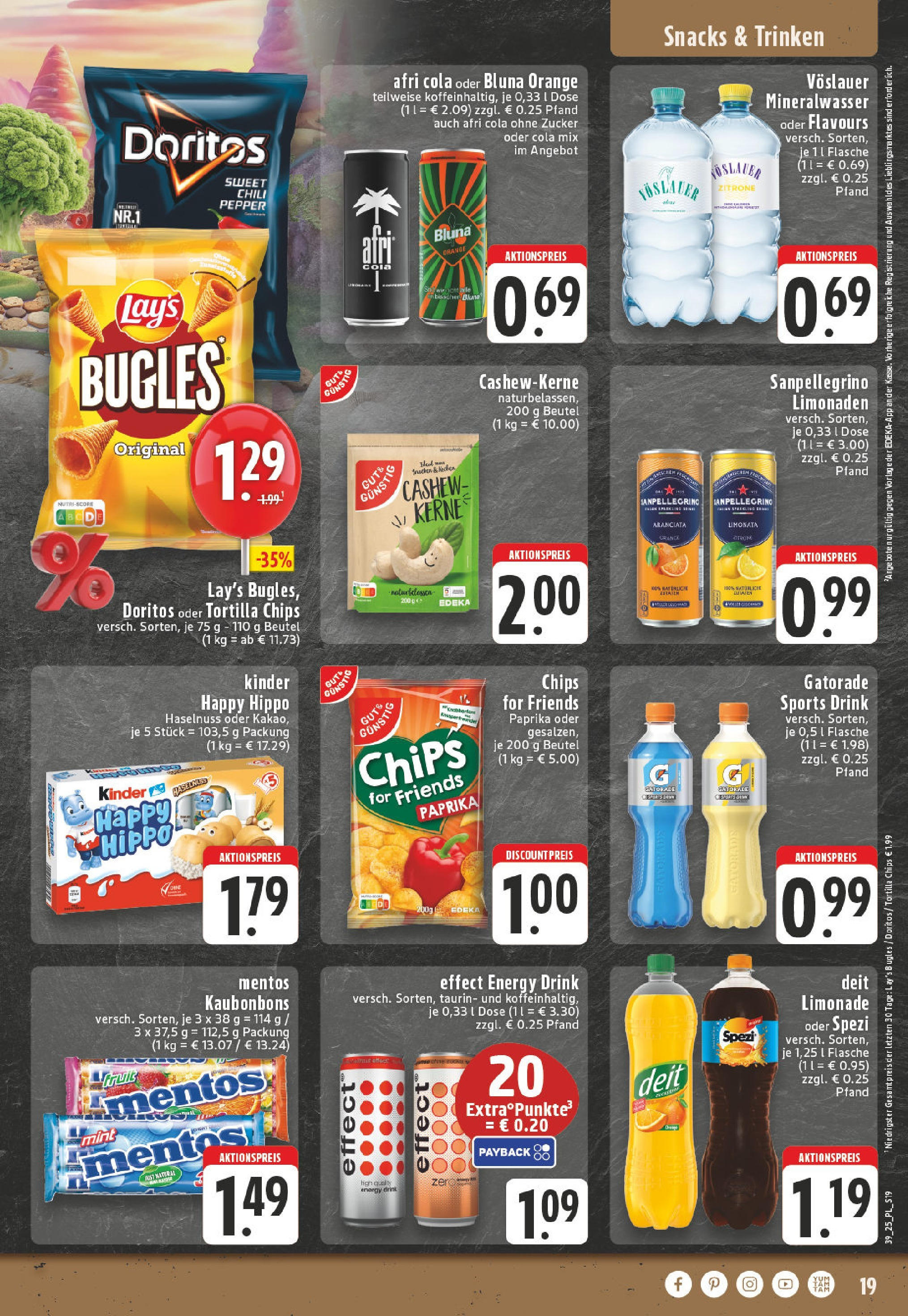 Edeka prospekt Linnich	 (ab 21.09.2025) » Angebote Online | Seite: 19 | Produkte: Cola, Energy, Mineralwasser, Zucker