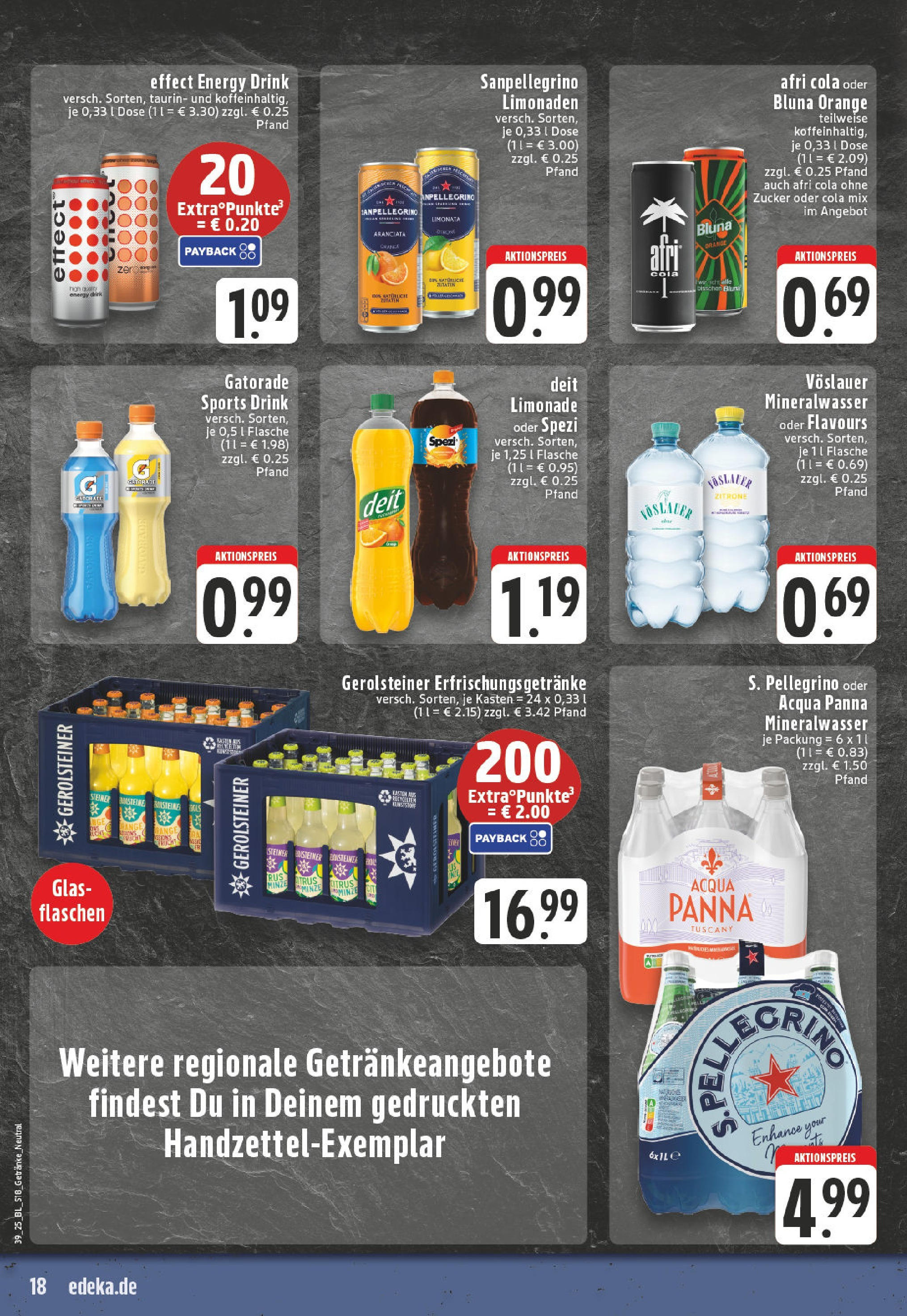 Edeka prospekt Winterberg-Zueschen	 (ab 21.09.2025) » Angebote Online | Seite: 18 | Produkte: Limonade, Zucker, Zitrone, Gerolsteiner