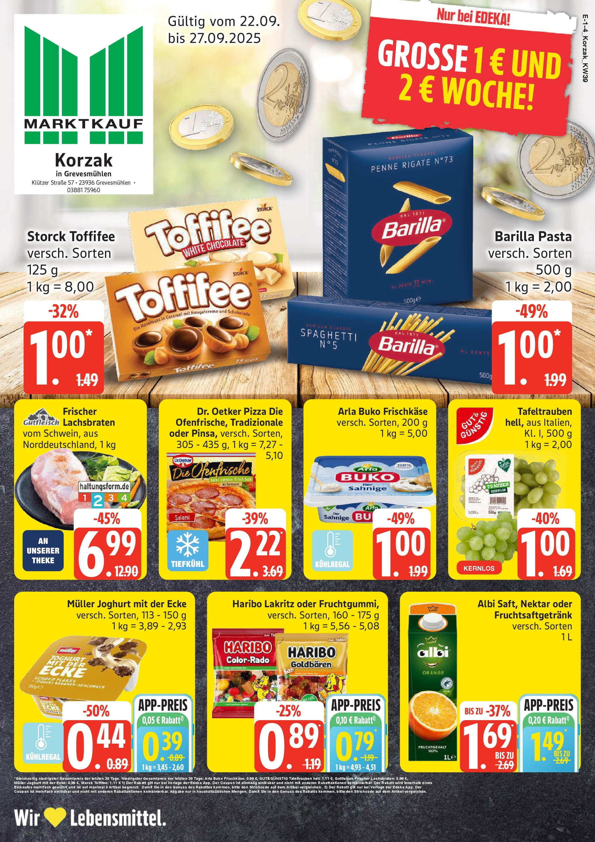 Marktkauf - Marktkauf: Wochenangebote (ab 21.09.2025) » Angebote ab Montag | Seite: 1 | Produkte: Ofenfrische, Arla buko, Toffifee, Salami Marktkauf - Marktkauf: Wochenangebote (ab 21.09.2025) » Angebote online | Seite: 1 | Produkte: Ofenfrische, Arla buko, Toffifee, Salami