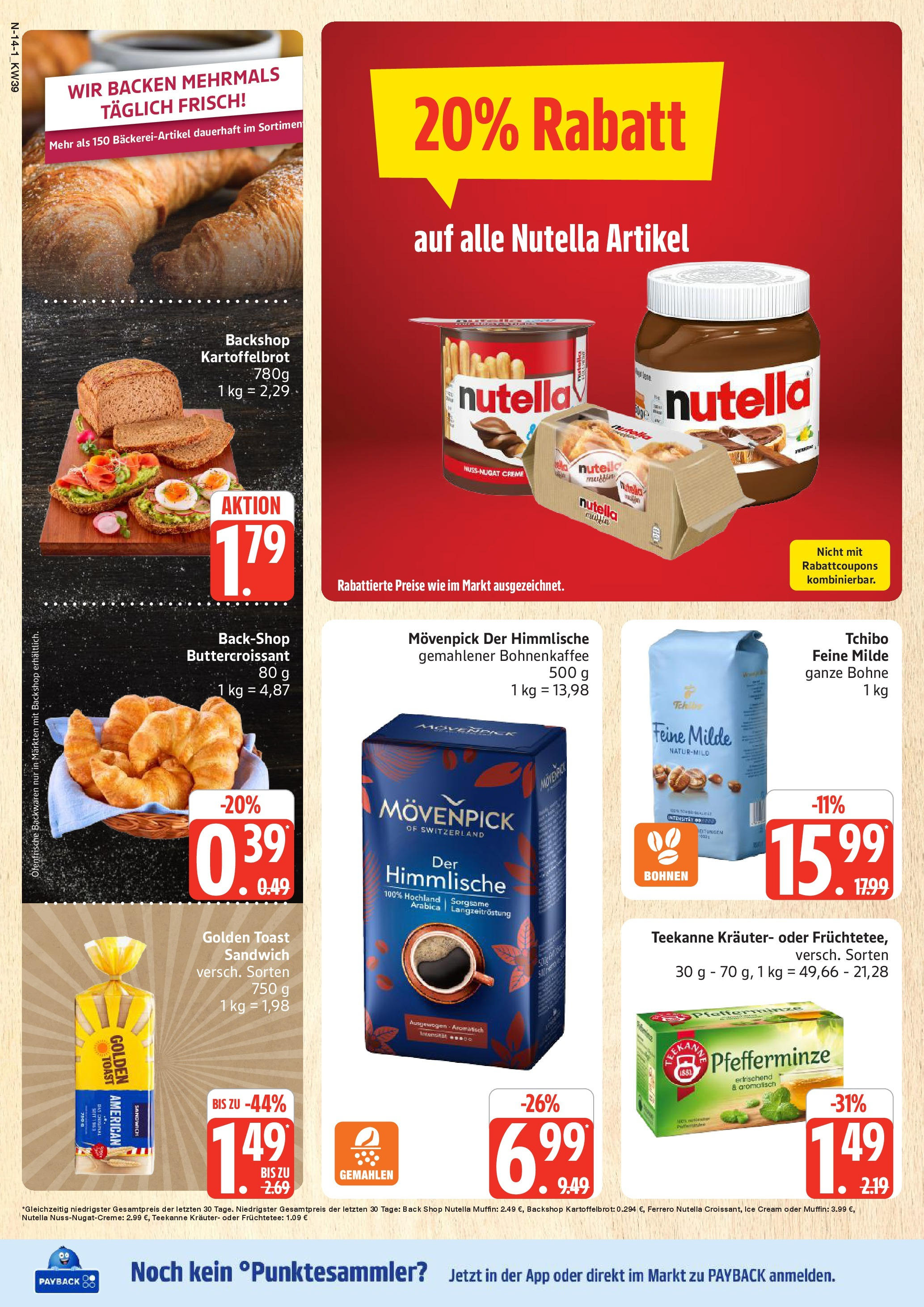 Marktkauf - Marktkauf: Wochenangebote (ab 21.09.2025) » Angebote ab Montag | Seite: 14 | Produkte: Toast, Creme, Nutella, Teekanne Marktkauf - Marktkauf: Wochenangebote (ab 21.09.2025) » Angebote online | Seite: 14 | Produkte: Toast, Creme, Nutella, Teekanne