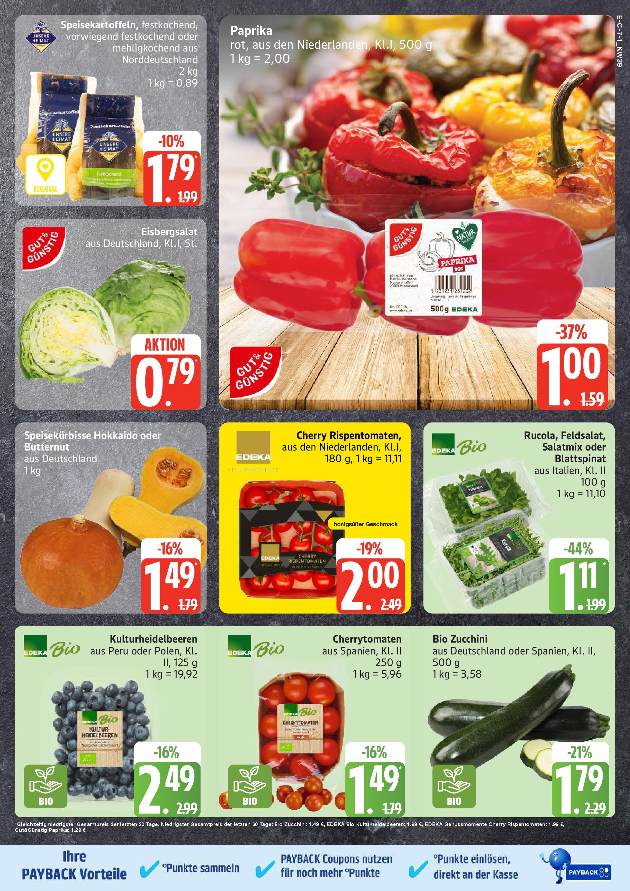Marktkauf - Marktkauf: Wochenangebote (ab 21.09.2025) » Angebote ab Montag | Seite: 7 | Produkte: Eisbergsalat, Heidelbeeren, Paprika, Zucchini Marktkauf - Marktkauf: Wochenangebote (ab 21.09.2025) » Angebote online | Seite: 7 | Produkte: Eisbergsalat, Heidelbeeren, Paprika, Zucchini
