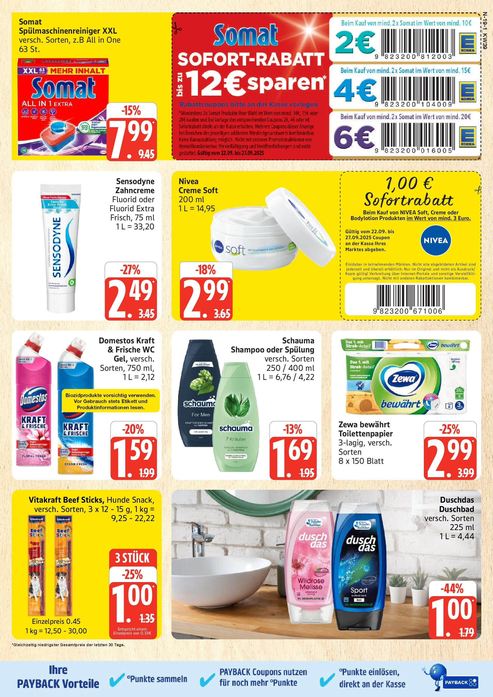 Marktkauf - Marktkauf: Wochenangebote (ab 21.09.2025) » Angebote ab Montag | Seite: 19 | Produkte: Zewa, Creme, Duschdas, Spülmaschinenreiniger Marktkauf - Marktkauf: Wochenangebote (ab 21.09.2025) » Angebote online | Seite: 19 | Produkte: Zewa, Creme, Duschdas, Spülmaschinenreiniger