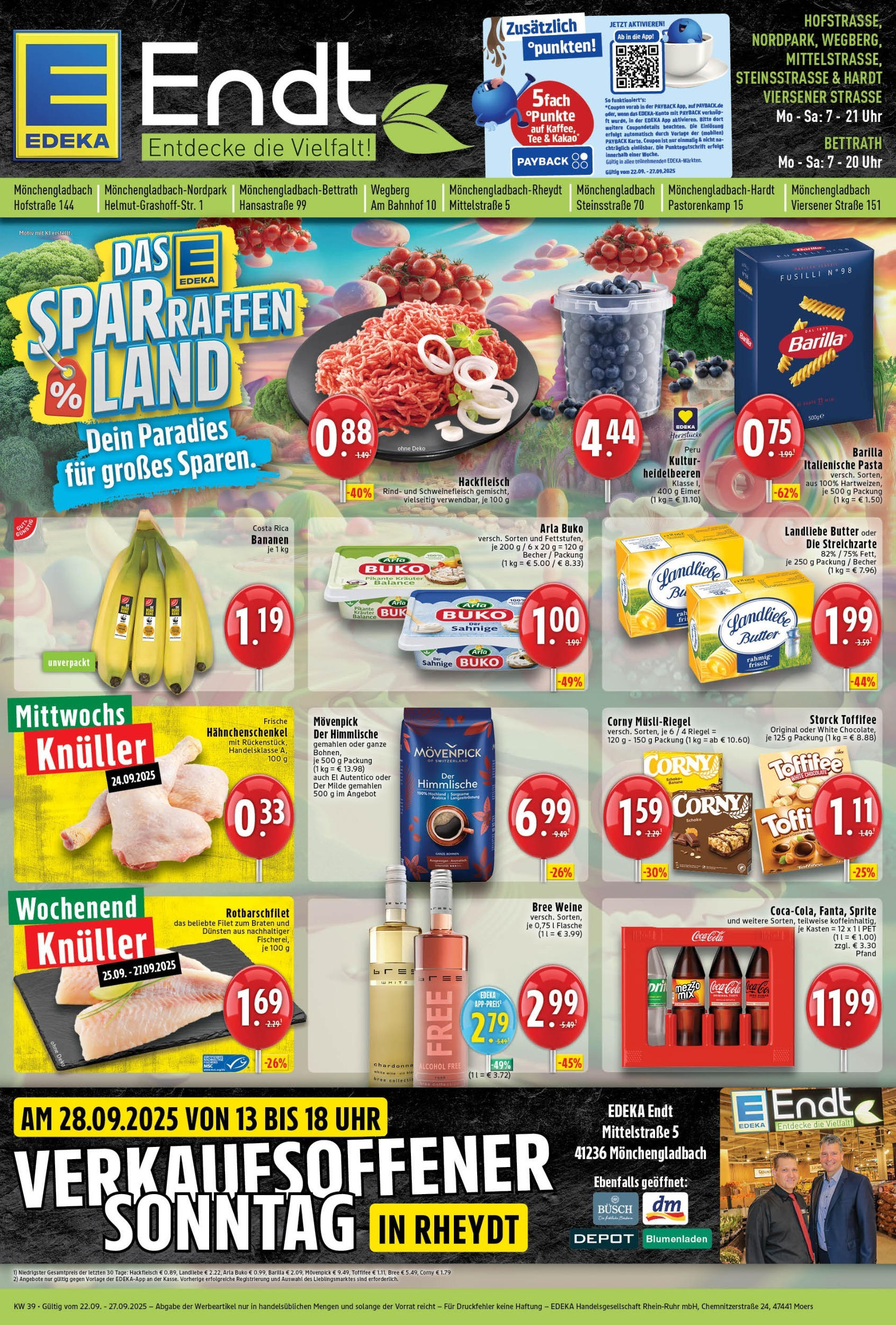Edeka prospekt Wegberg	 (ab 21.09.2025) » Angebote Online | Seite: 1 | Produkte: Heidelbeeren, Pasta, Schweinefleisch, Pril