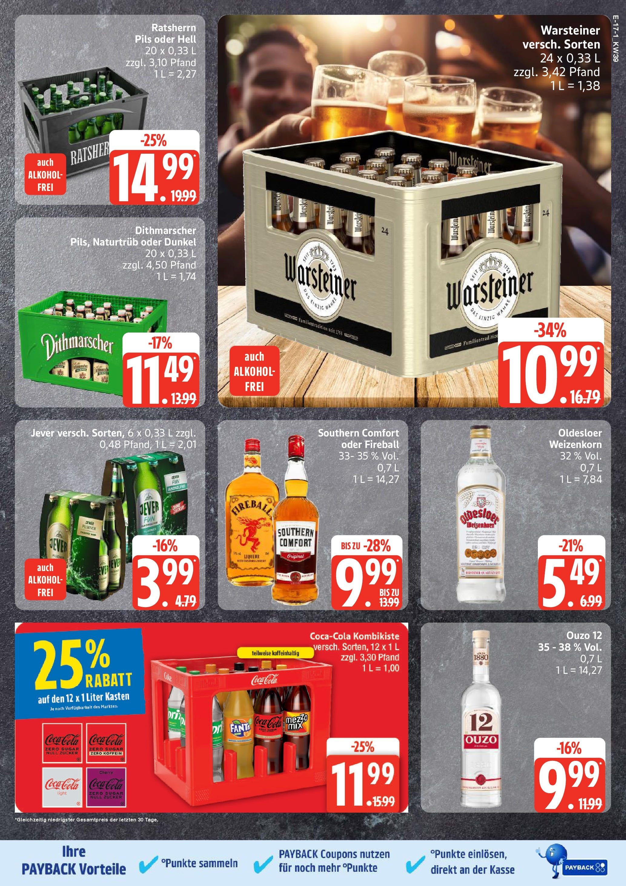 Marktkauf - Marktkauf: Wochenangebote (ab 21.09.2025) » Angebote ab Montag | Seite: 17 | Produkte: Coca cola, Warsteiner, Jever, Southern comfort Marktkauf - Marktkauf: Wochenangebote (ab 21.09.2025) » Angebote online | Seite: 17 | Produkte: Coca cola, Warsteiner, Jever, Southern comfort