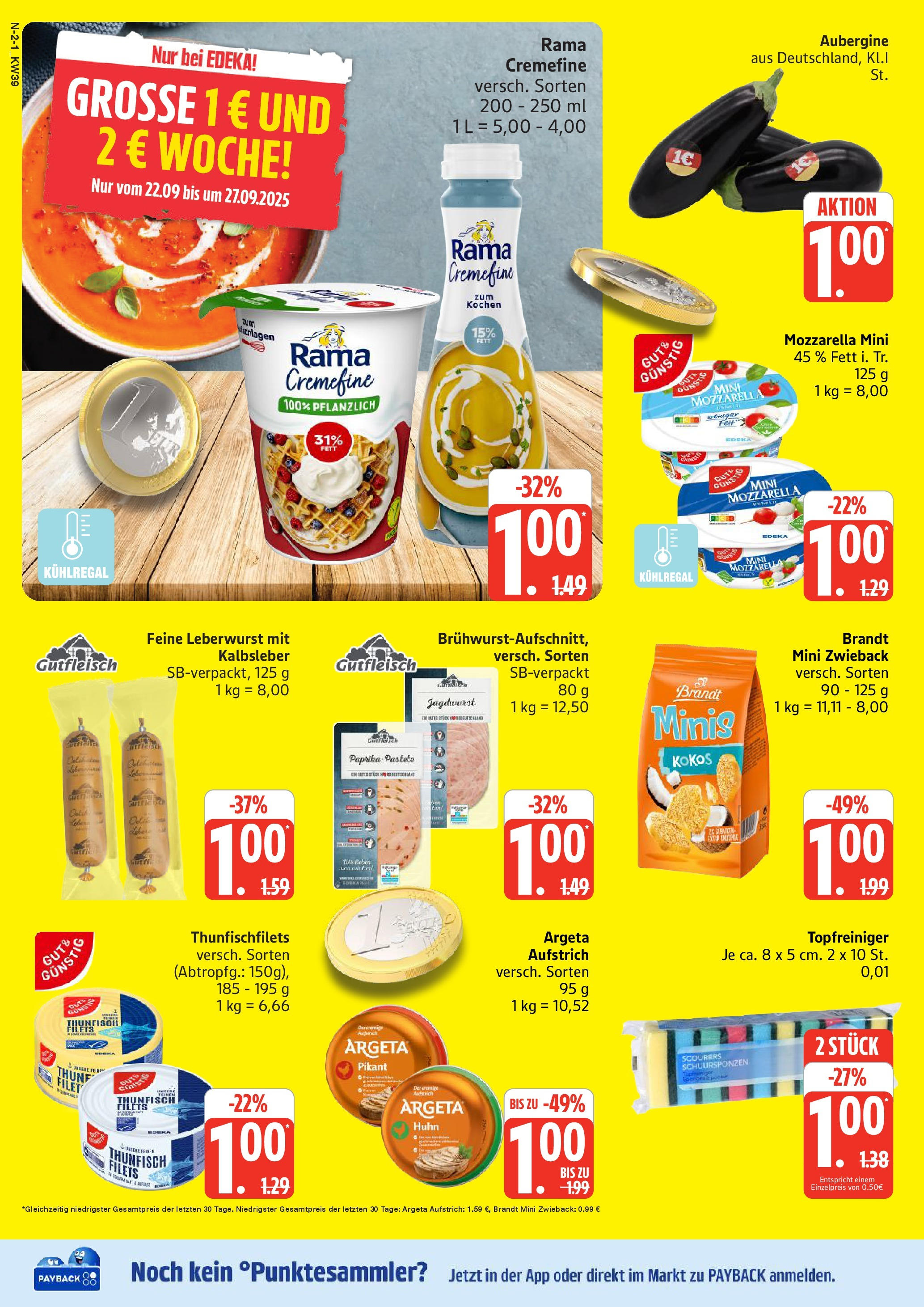 Marktkauf - Marktkauf: Wochenangebote (ab 21.09.2025) » Angebote ab Montag | Seite: 2 | Produkte: Rama, Kalbsleber, Paprika, Aubergine Marktkauf - Marktkauf: Wochenangebote (ab 21.09.2025) » Angebote online | Seite: 2 | Produkte: Rama, Kalbsleber, Paprika, Aubergine
