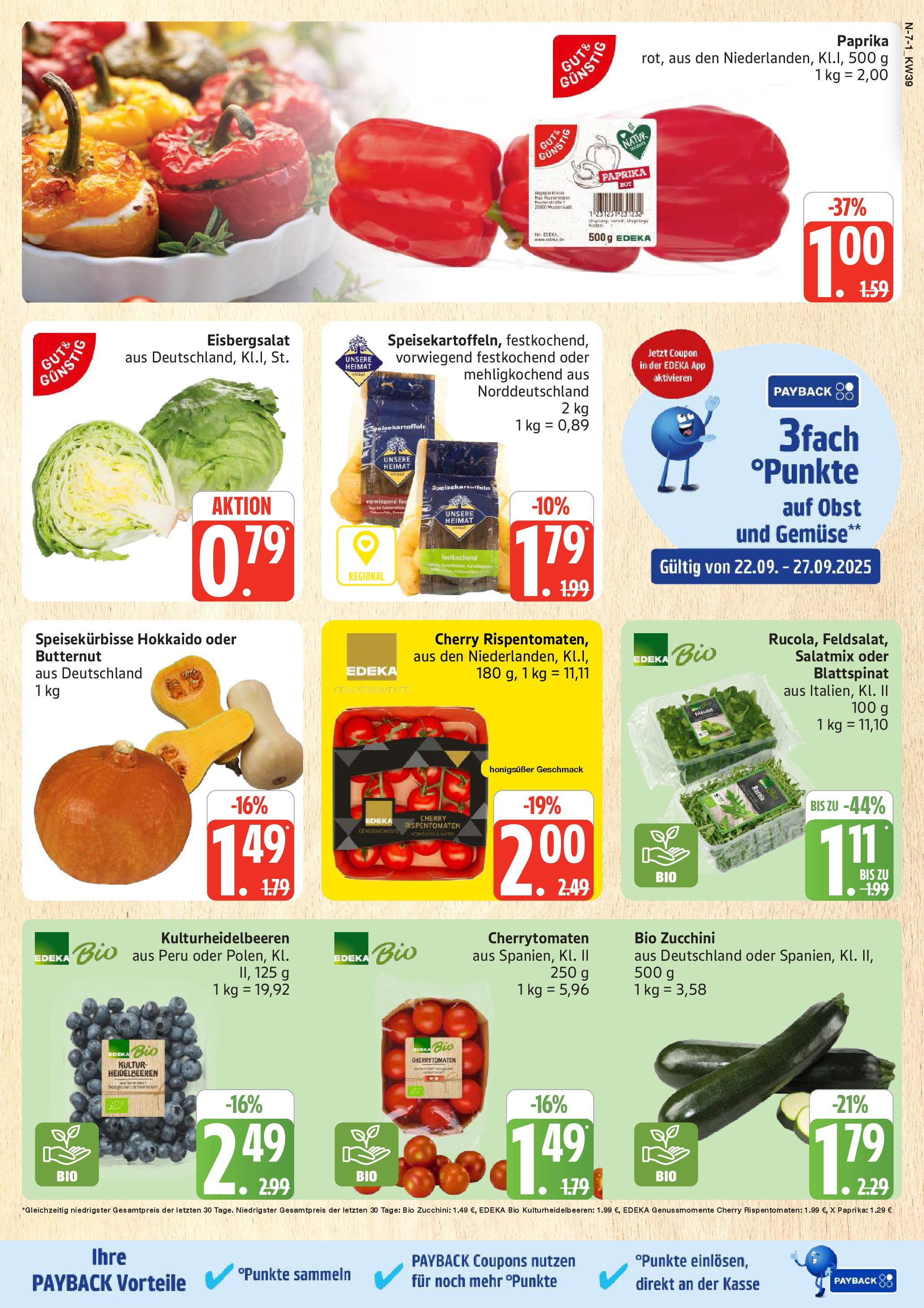 Marktkauf - Marktkauf: Wochenangebote (ab 21.09.2025) » Angebote ab Montag | Seite: 7 | Produkte: Eisbergsalat, Paprika, Obst, Zucchini Marktkauf - Marktkauf: Wochenangebote (ab 21.09.2025) » Angebote online | Seite: 7 | Produkte: Eisbergsalat, Paprika, Obst, Zucchini