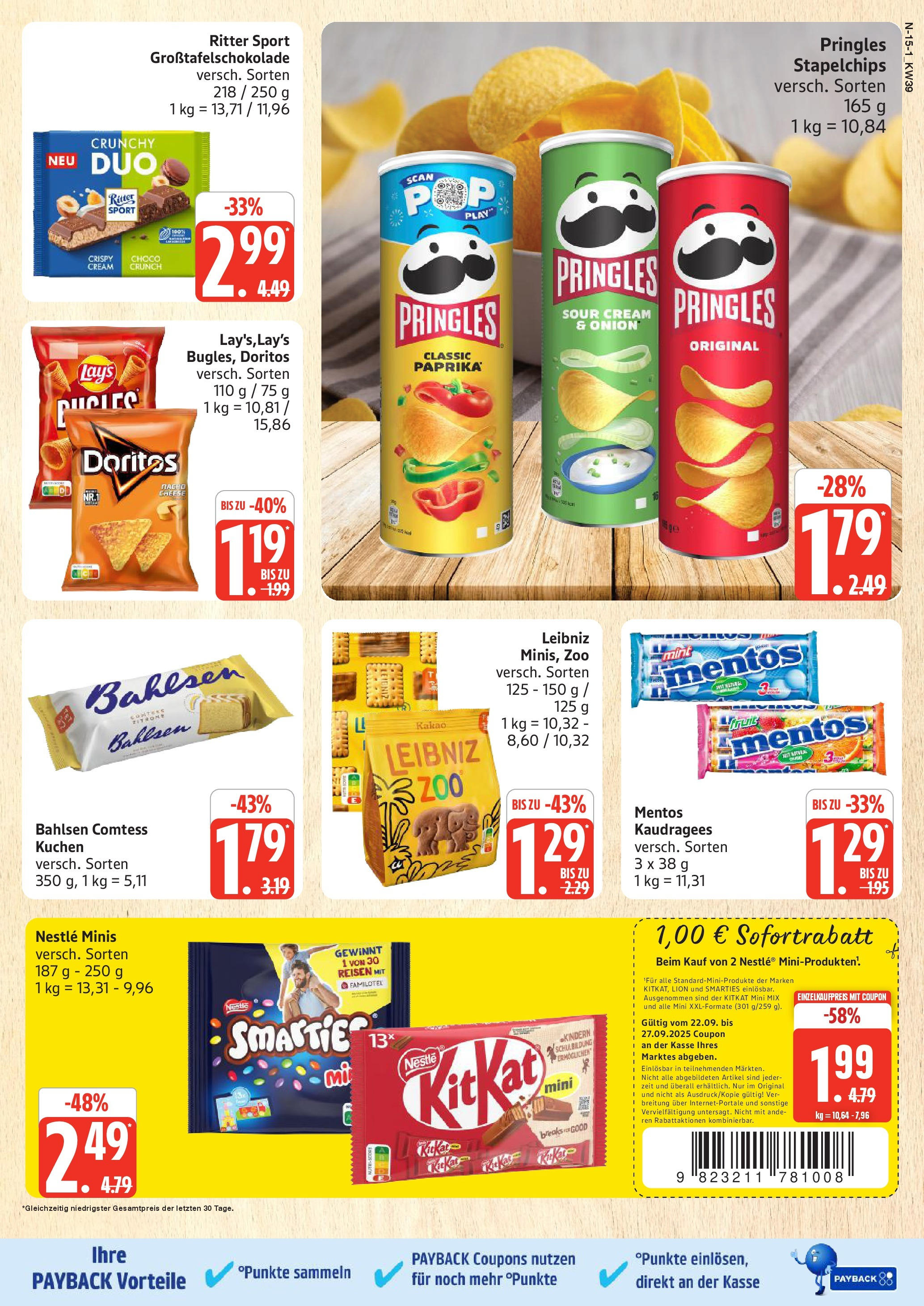 Marktkauf - Marktkauf: Wochenangebote (ab 21.09.2025) » Angebote ab Montag | Seite: 15 | Produkte: Ritter sport, Smarties, Pringles, Kuchen Marktkauf - Marktkauf: Wochenangebote (ab 21.09.2025) » Angebote online | Seite: 15 | Produkte: Ritter sport, Smarties, Pringles, Kuchen