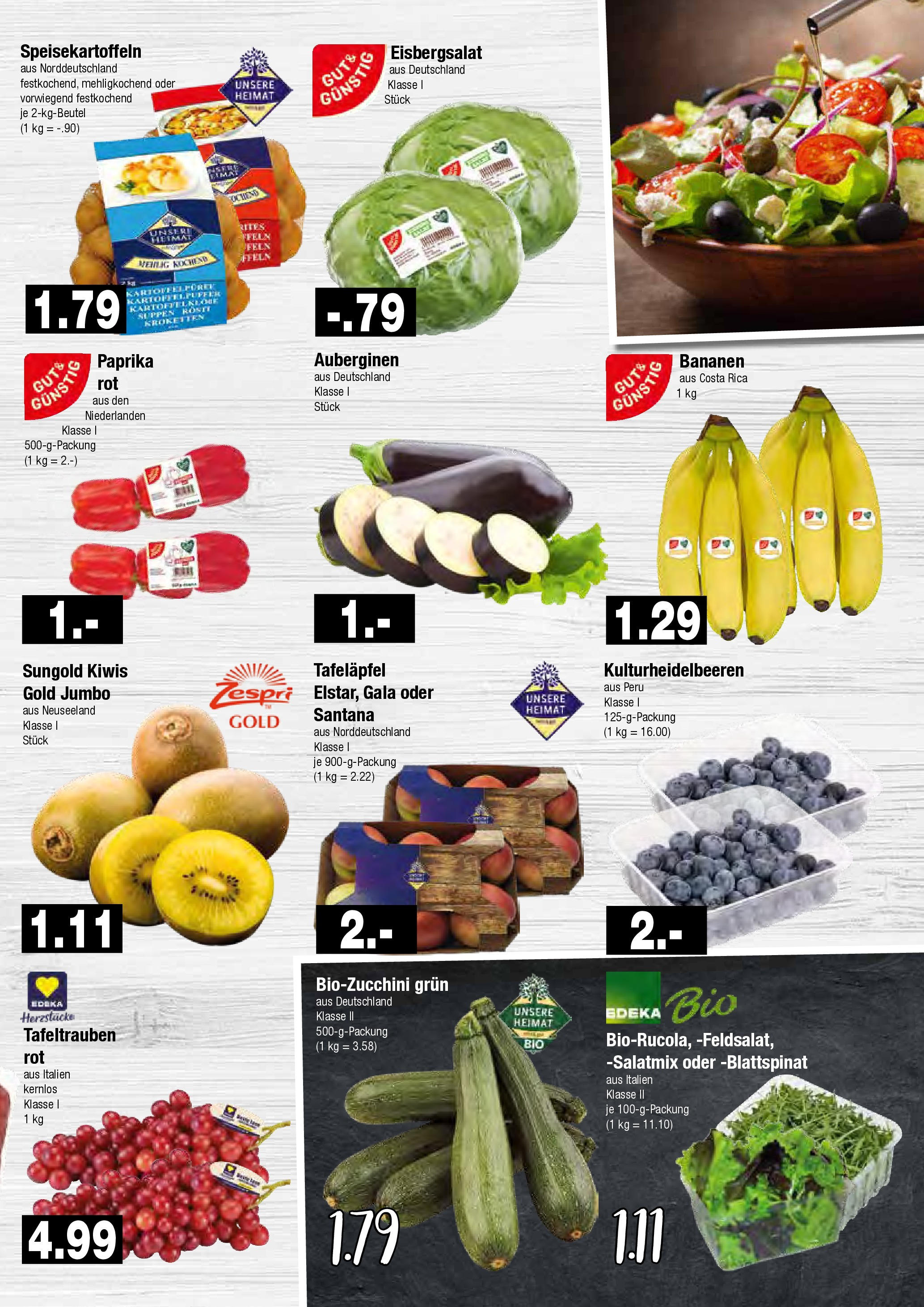Edeka prospekt Hamburg	 (ab 21.09.2025) » Angebote Online | Seite: 3 | Produkte: Eisbergsalat, Paprika, Zucchini, Kiwi