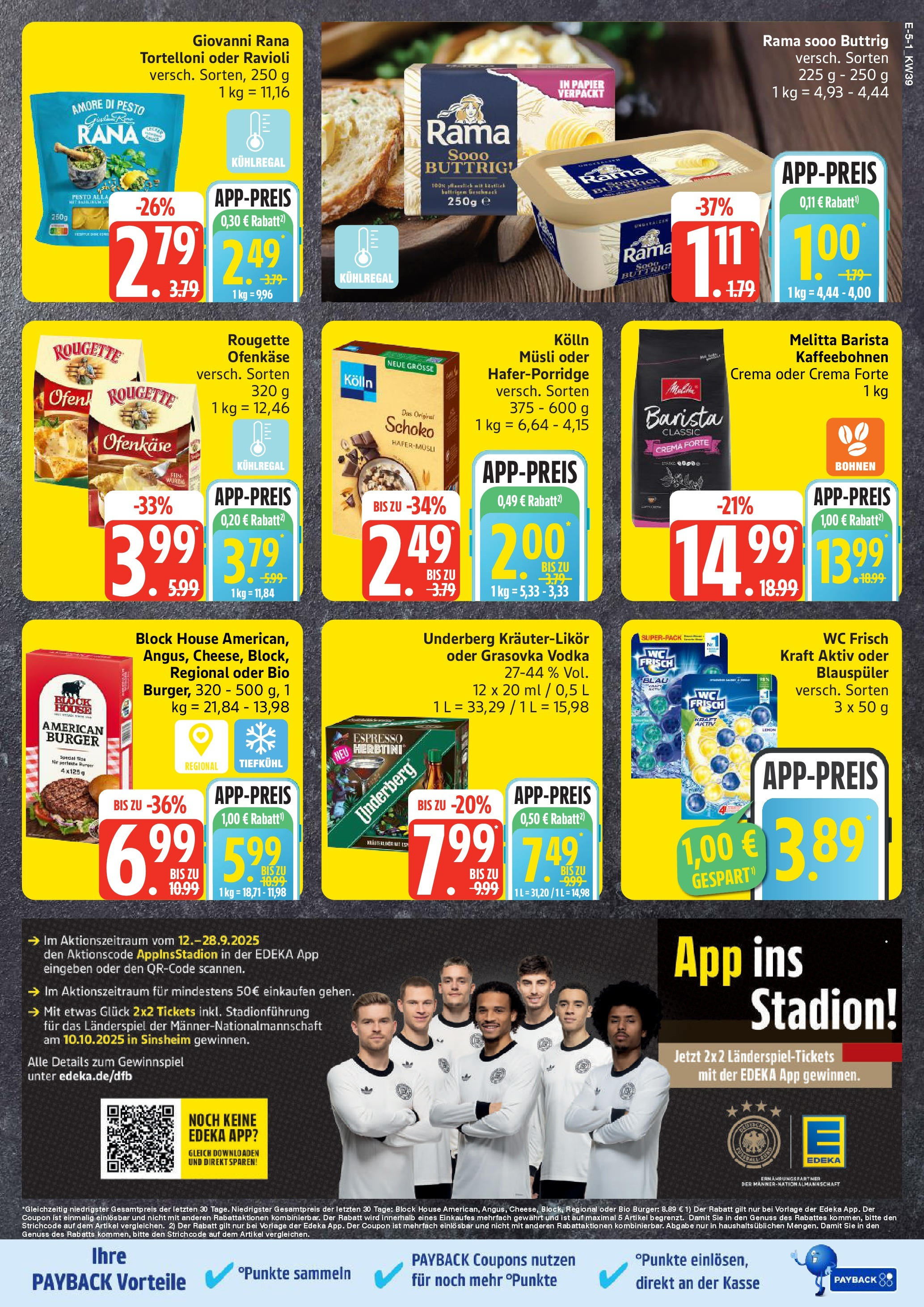 Edeka prospekt Hamburg	 (ab 21.09.2025) » Angebote Online | Seite: 5 | Produkte: Rama, Kolln, Rougette ofenkase, Vodka