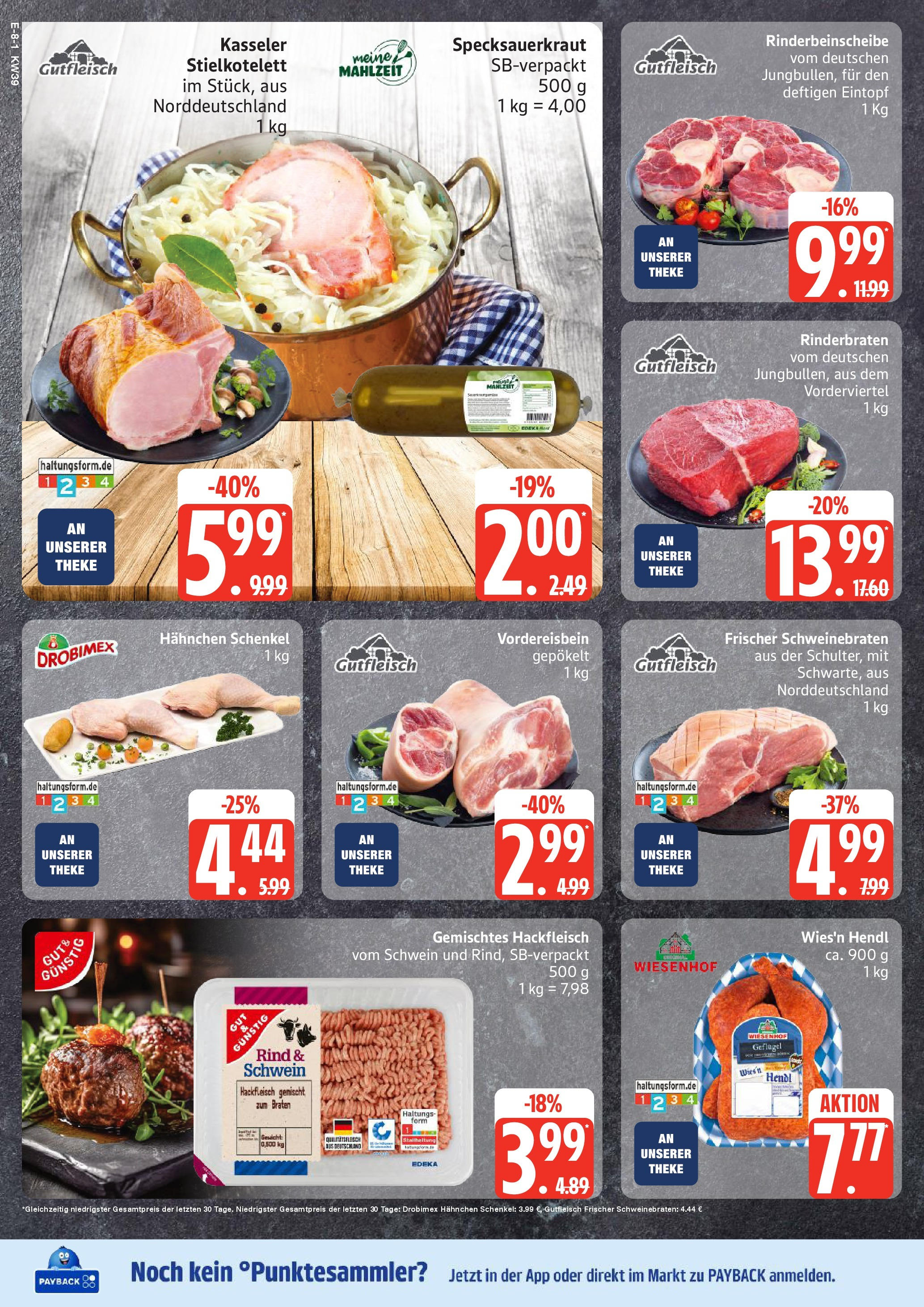 Edeka prospekt Hamburg	 (ab 21.09.2025) » Angebote Online | Seite: 8 | Produkte: Rinderbraten, Gewicht, Hahnchen, Theke