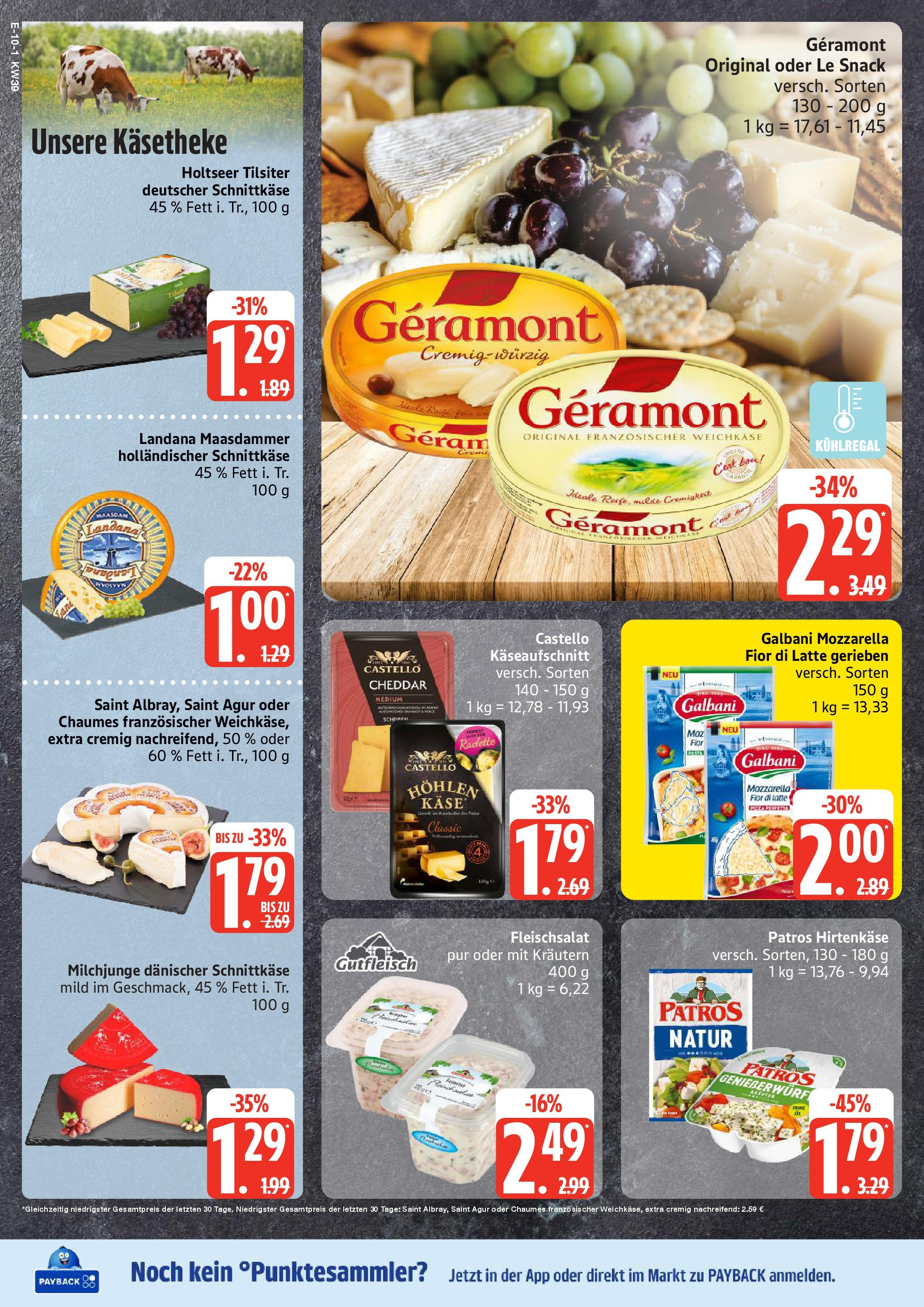 Edeka prospekt Hamburg	 (ab 21.09.2025) » Angebote Online | Seite: 10 | Produkte: Geramont, Käse, Mozzarella, Raclette