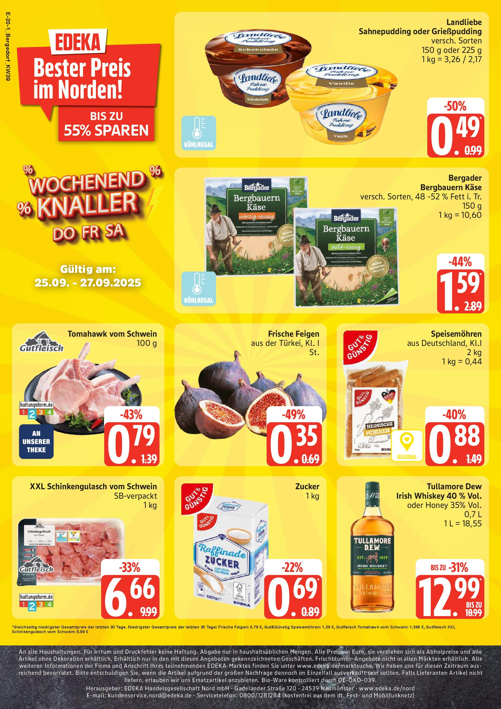 Edeka prospekt Hamburg	 (ab 21.09.2025) » Angebote Online | Seite: 20 | Produkte: Milch, Theke, Schokolade, Sahne