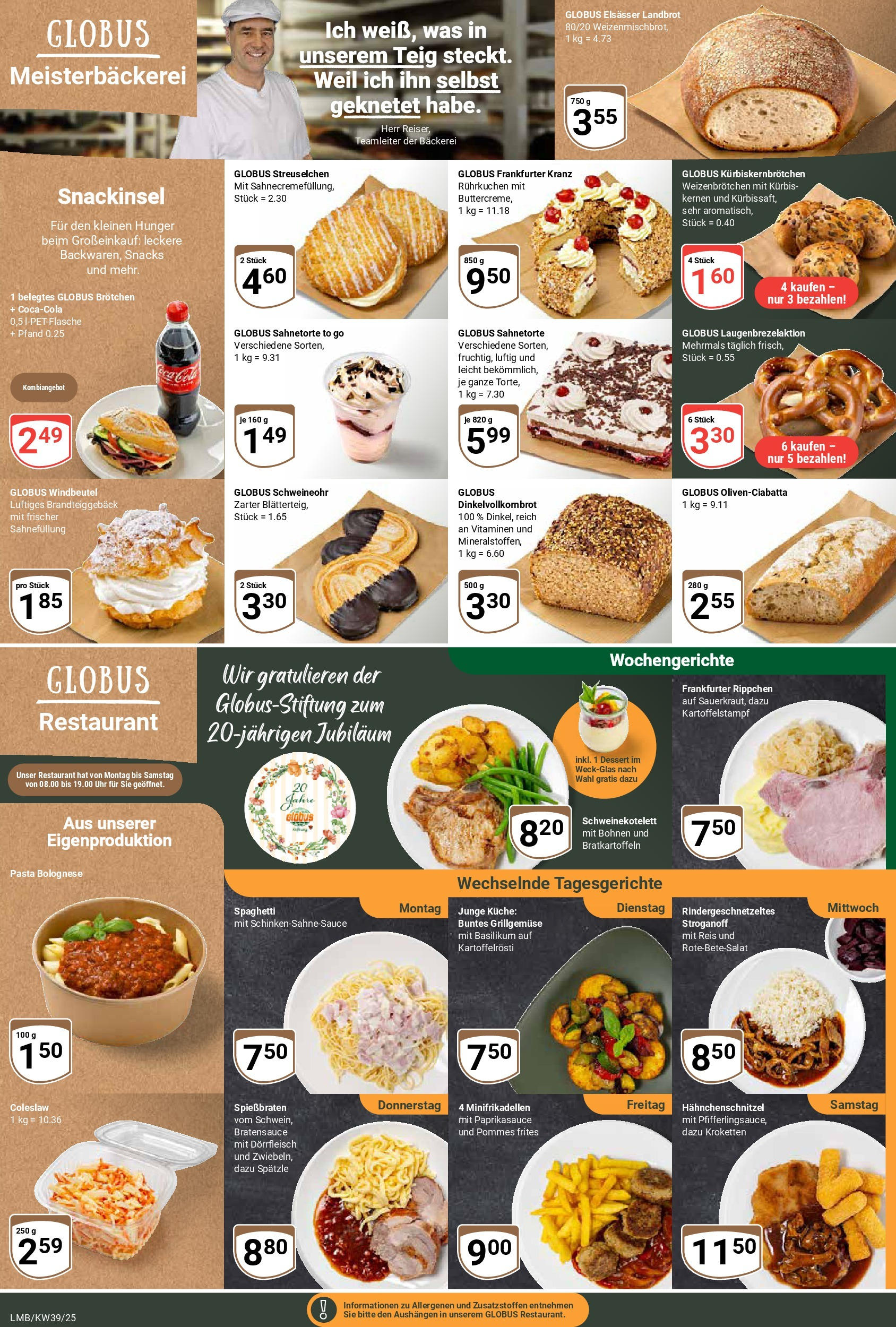 Globus prospekt Limburg	 (ab 21.09.2025) » Angebote online | Seite: 8 | Produkte: Bäckerei, Pommes, Pommes frites, Reis
