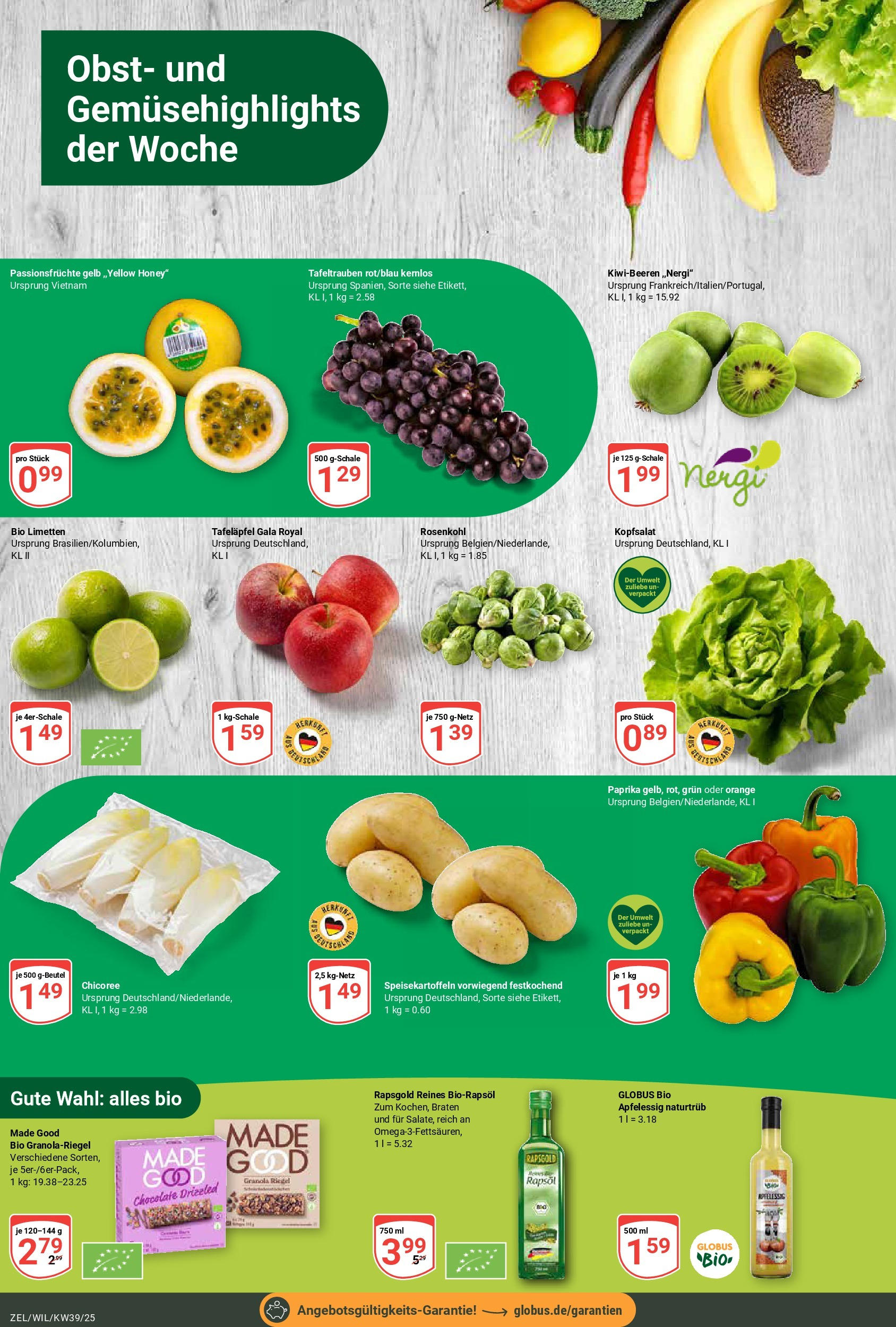 Globus prospekt Wittlich (ab 21.09.2025) » Angebote ab Montag | Seite: 6 | Produkte: Limetten, Rapsöl, Paprika, Obst Globus prospekt Wittlich (ab 21.09.2025) » Angebote online | Seite: 6 | Produkte: Limetten, Rapsöl, Paprika, Obst