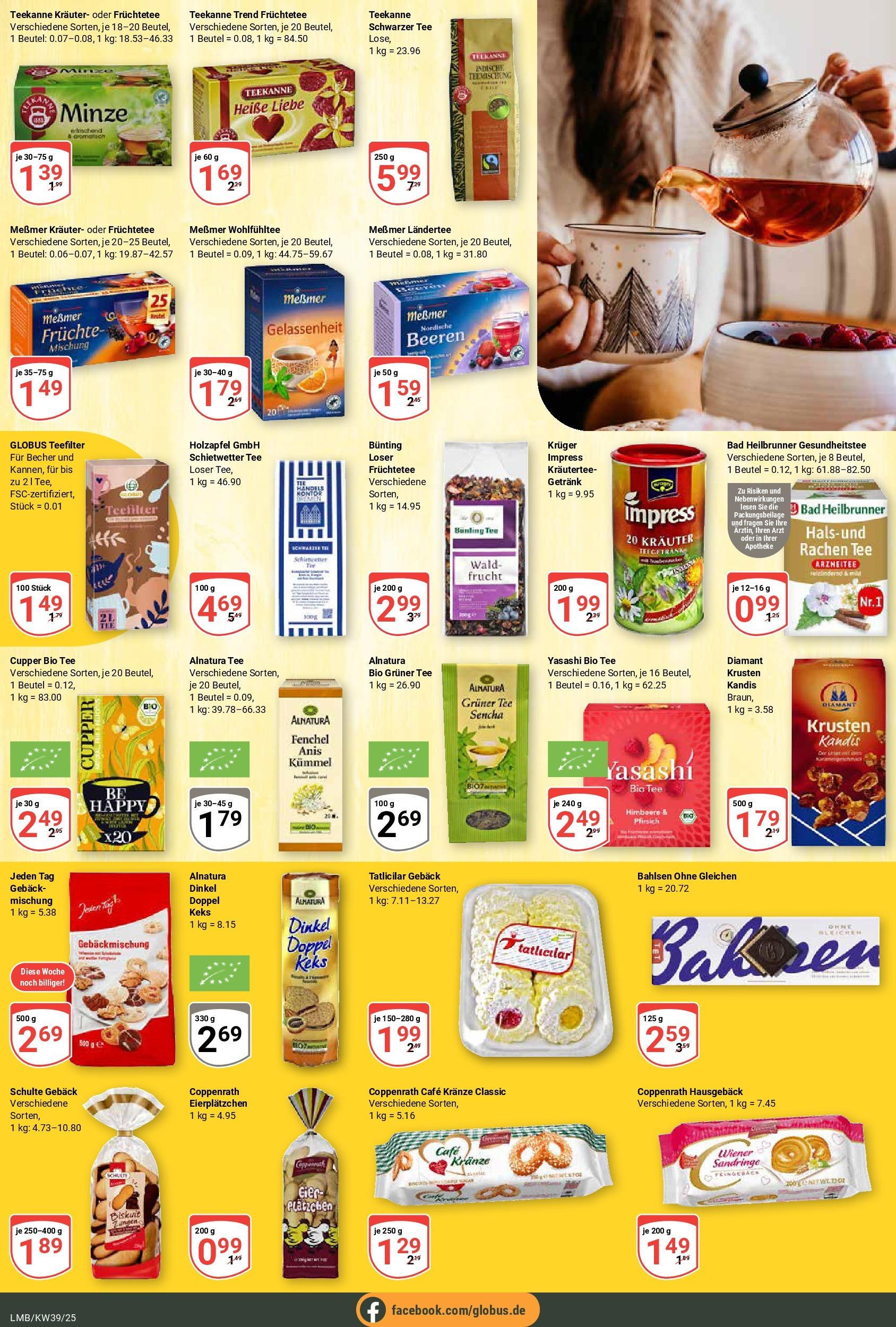 Globus prospekt Limburg	 (ab 21.09.2025) » Angebote online | Seite: 20 | Produkte: Pfirsich, Teekanne, Himbeere, Tee