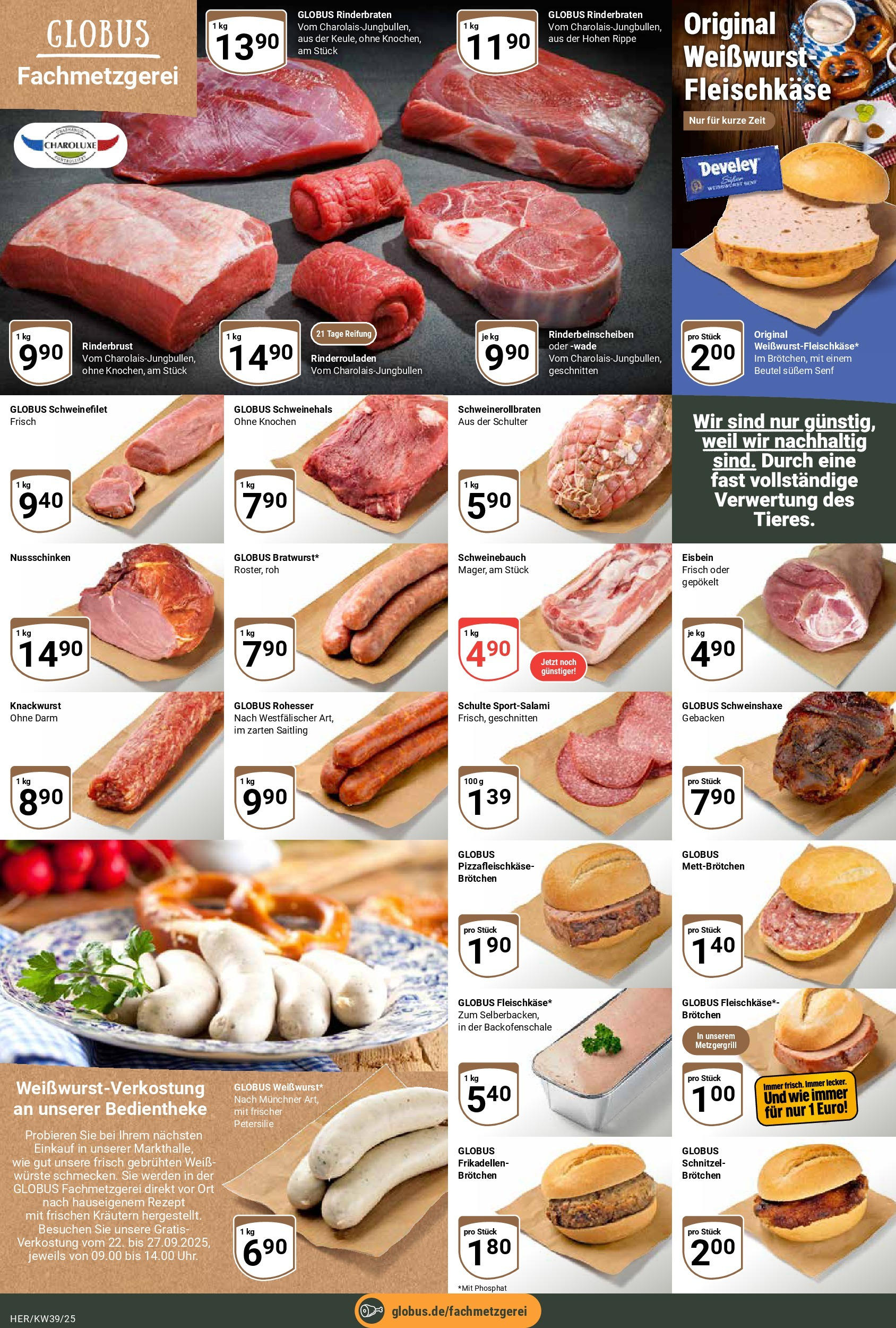 Globus prospekt Hermsdorf (ab 21.09.2025) » Angebote ab Montag | Seite: 6 | Produkte: Rinderrouladen, Schnitzel, Schweinefilet, Petersilie Globus prospekt Hermsdorf (ab 21.09.2025) » Angebote online | Seite: 6 | Produkte: Rinderrouladen, Schnitzel, Schweinefilet, Petersilie