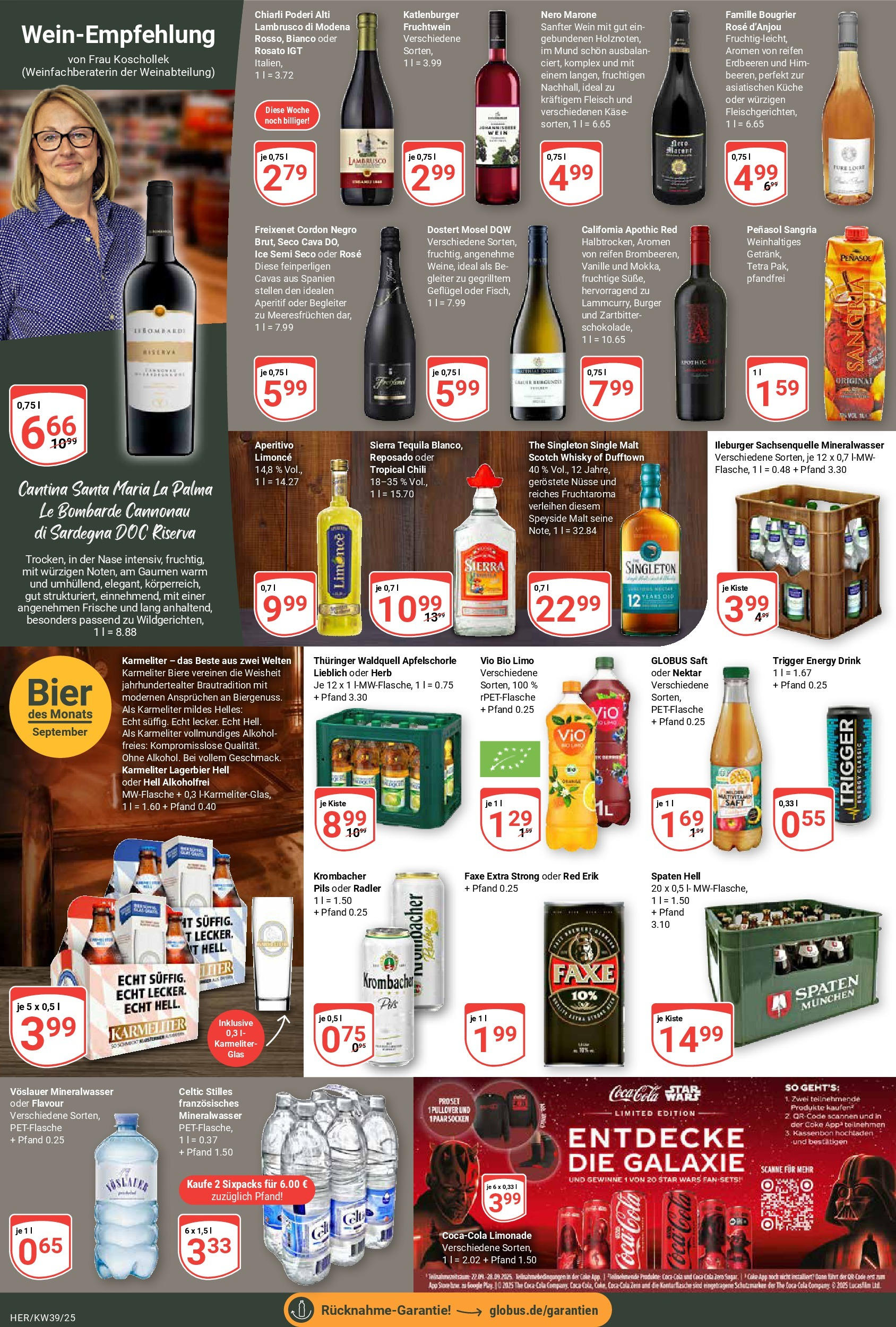 Globus prospekt Hermsdorf (ab 21.09.2025) » Angebote ab Montag | Seite: 18 | Produkte: Coca cola, Küche, Radler, Saft Globus prospekt Hermsdorf (ab 21.09.2025) » Angebote online | Seite: 18 | Produkte: Coca cola, Küche, Radler, Saft