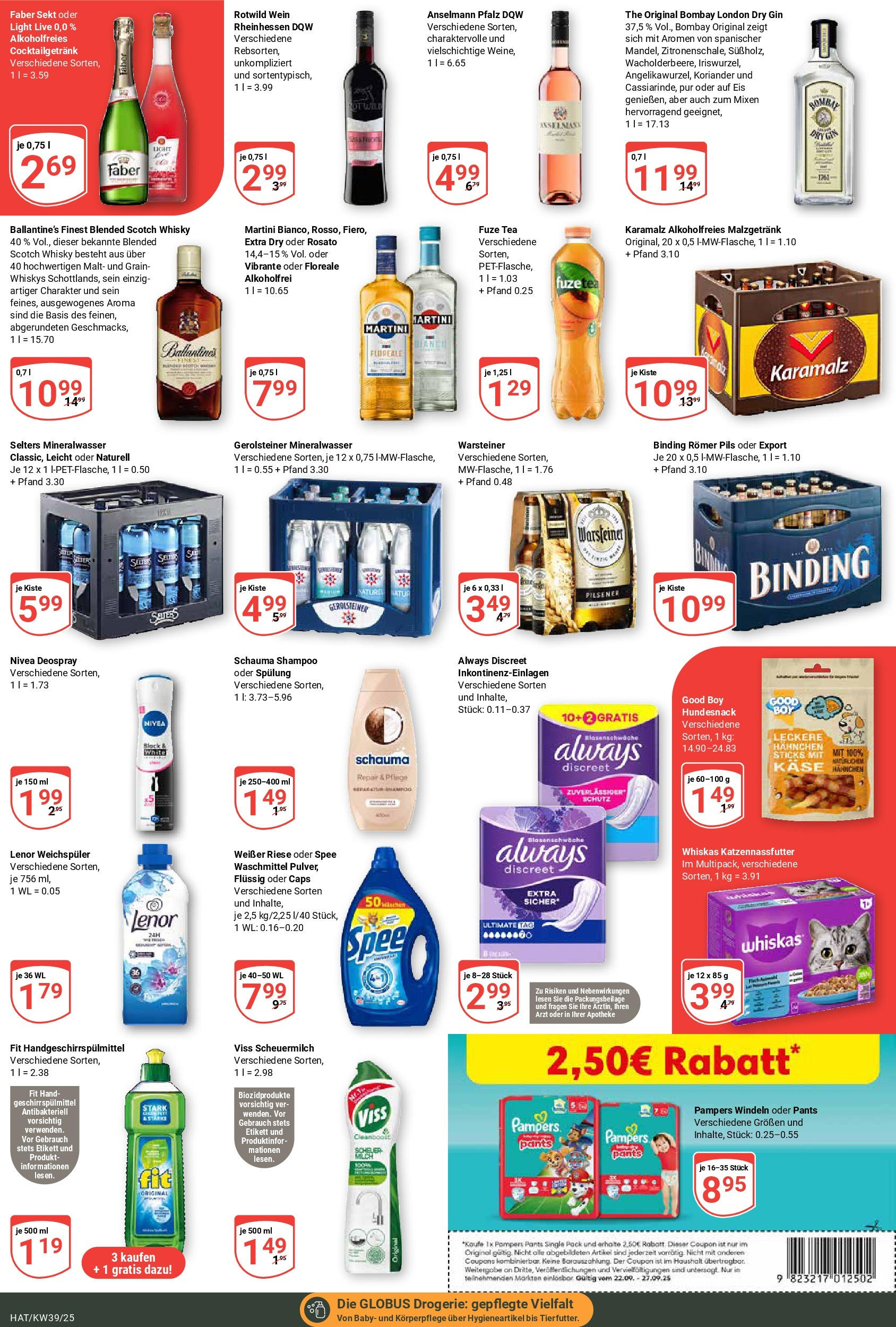 Globus prospekt Hattersheim (ab 21.09.2025) » Angebote ab Montag | Seite: 3 | Produkte: Mineralwasser, Geschirrspülmittel, Deospray, Wein Globus prospekt Hattersheim (ab 21.09.2025) » Angebote online | Seite: 3 | Produkte: Mineralwasser, Geschirrspülmittel, Deospray, Wein