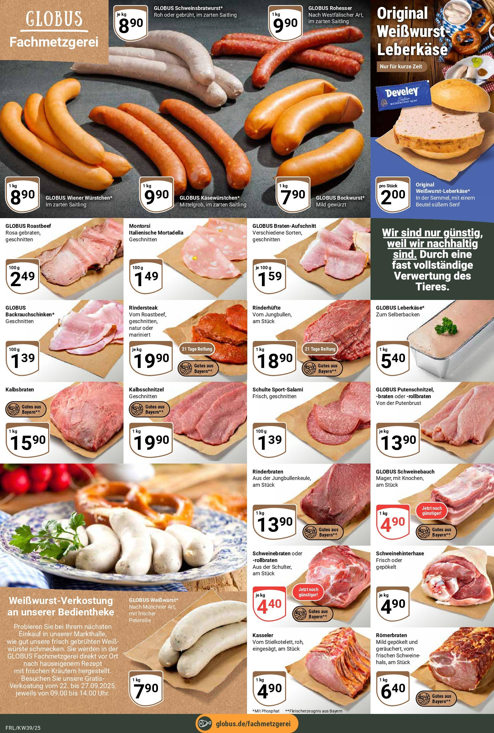 Globus prospekt Freilassing (ab 21.09.2025) » Angebote ab Montag | Seite: 6 | Produkte: Schweinebauch, Roastbeef, Petersilie, Leberkase Globus prospekt Freilassing (ab 21.09.2025) » Angebote online | Seite: 6 | Produkte: Schweinebauch, Roastbeef, Petersilie, Leberkase