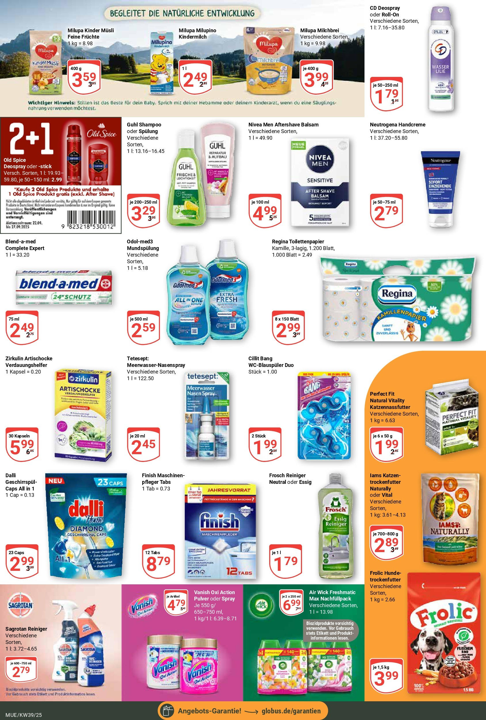 Globus prospekt Mühldorf (ab 21.09.2025) » Angebote ab Montag | Seite: 18 | Produkte: Shampoo, Spülung, Handcreme, Deospray Globus prospekt Mühldorf (ab 21.09.2025) » Angebote online | Seite: 18 | Produkte: Shampoo, Spülung, Handcreme, Deospray