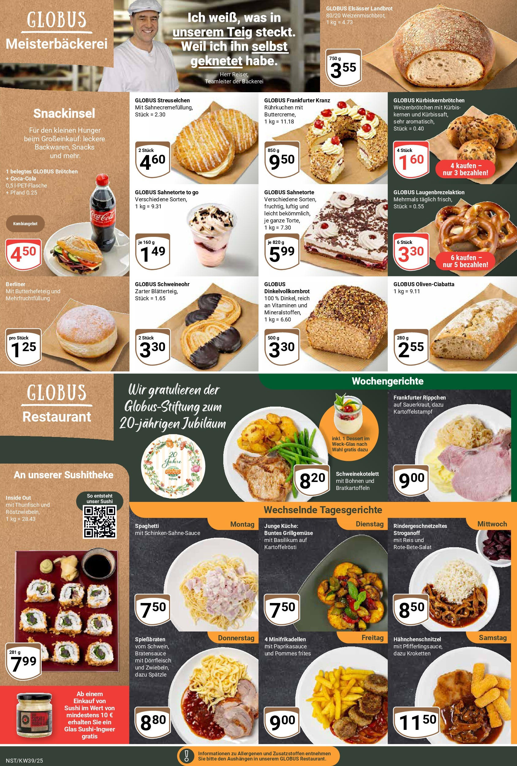 Globus prospekt Neustadt	 (ab 21.09.2025) » Angebote online | Seite: 9 | Produkte: Bäckerei, Küche, Pommes frites, Reis