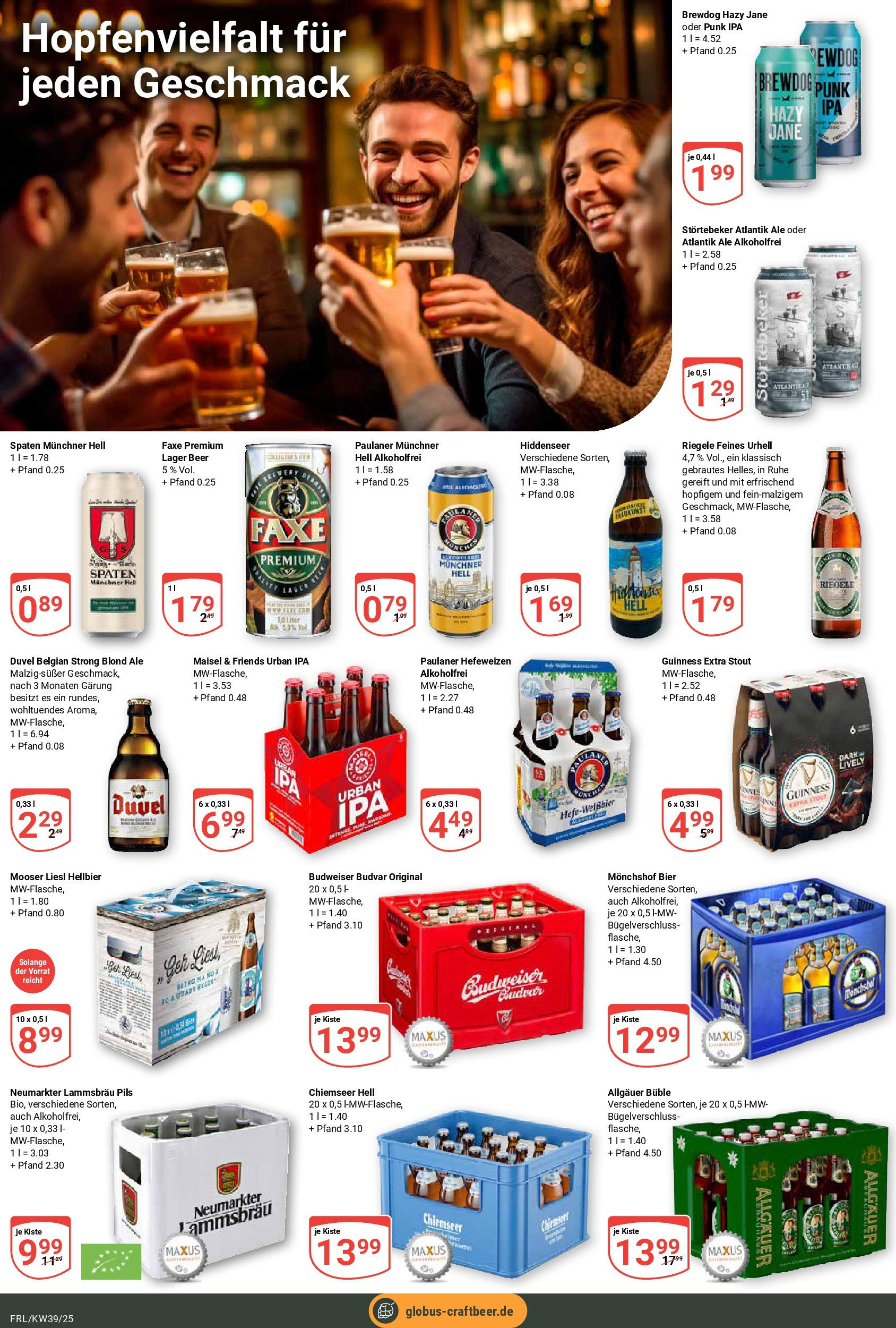 Globus prospekt Freilassing (ab 21.09.2025) » Angebote ab Montag | Seite: 17 | Produkte: Monchshof, Bier, Pils, Budweiser Globus prospekt Freilassing (ab 21.09.2025) » Angebote online | Seite: 17 | Produkte: Monchshof, Bier, Pils, Budweiser