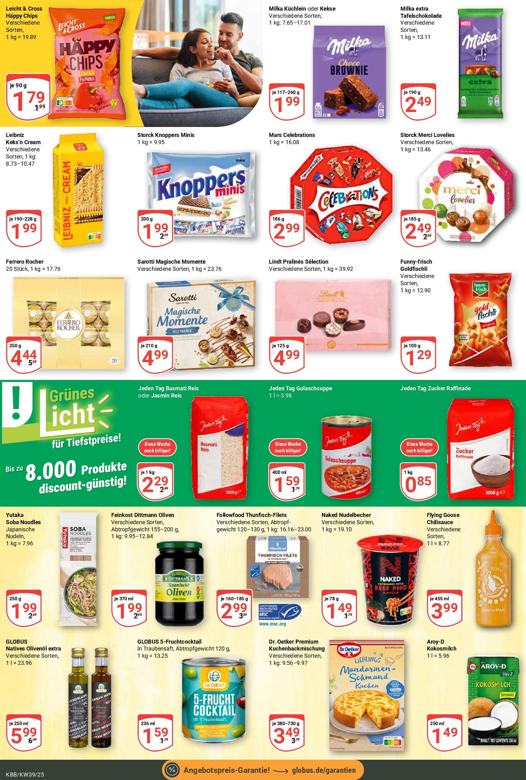 Globus prospekt Koblenz-Bubenheim	 (ab 21.09.2025) » Angebote online | Seite: 14 | Produkte: Ferrero rocher, Milka, Lindt, Chips